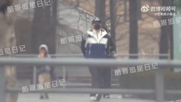 劉詩詩拍戲,由吳奇隆負起帶小孩的責任。(翻攝自微博)