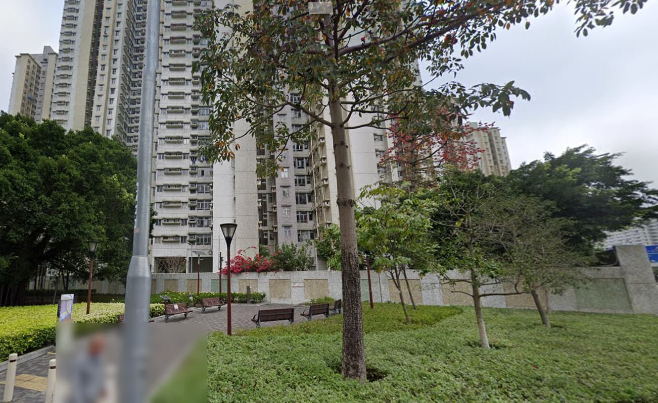 一對男女被拍到在香港九龍新蒲崗采頤花園社區公園公然口交,鹹濕照片被目擊者上傳到網上。(示意圖,翻攝Google Maps)