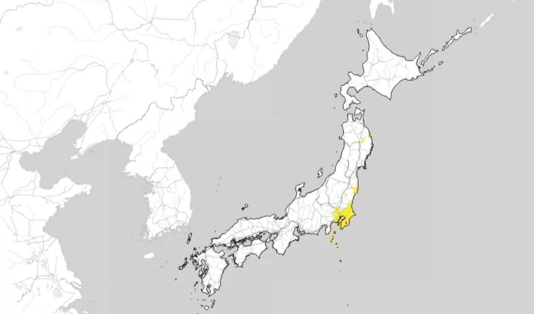日本氣象廳發布土石流警戒。（翻攝自日本氣象廳官網）