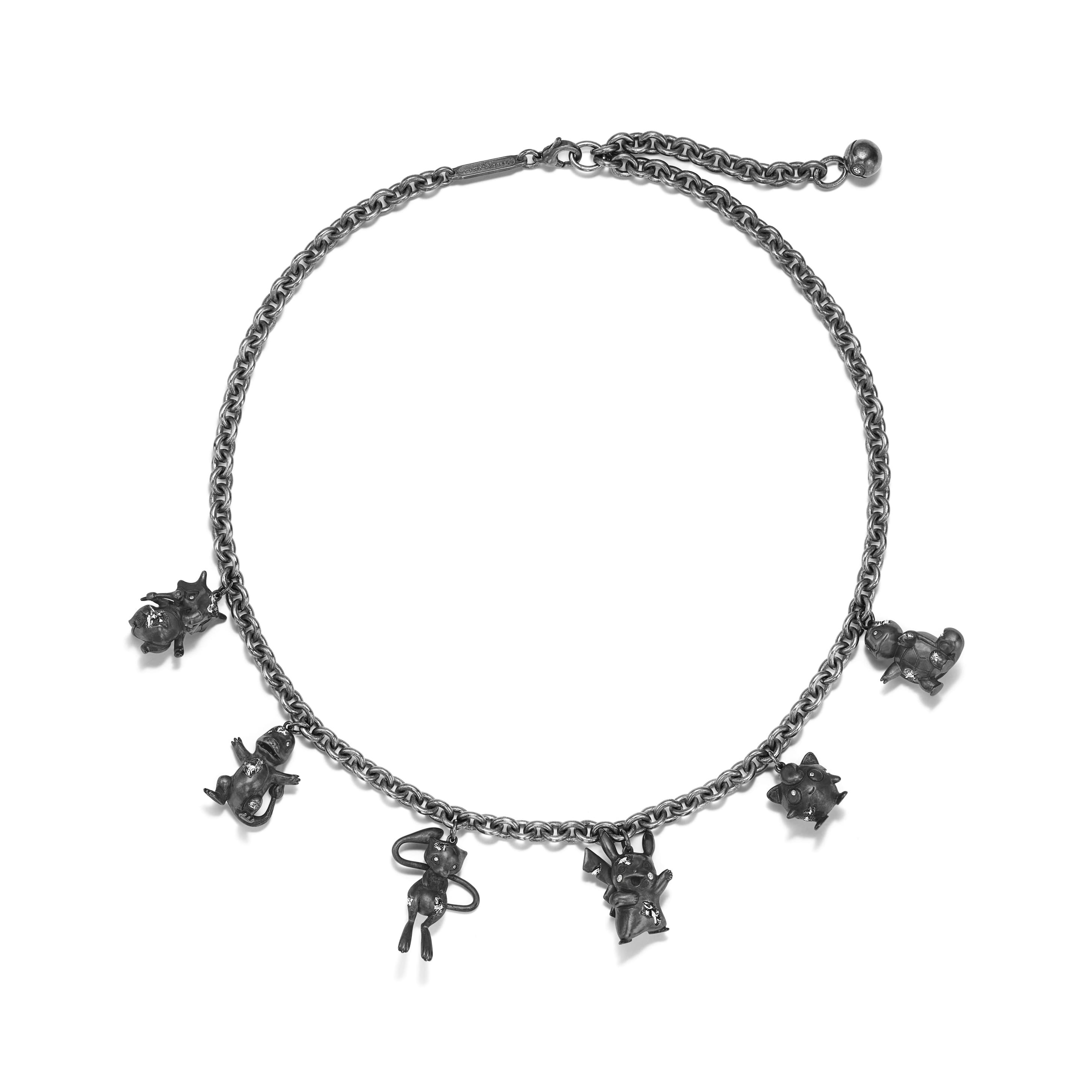 Tiffany & Arsham Studio & Pokémon寶可夢聯名系列純銀鑲鑽項鍊。(TIFFANY & Co.提供)