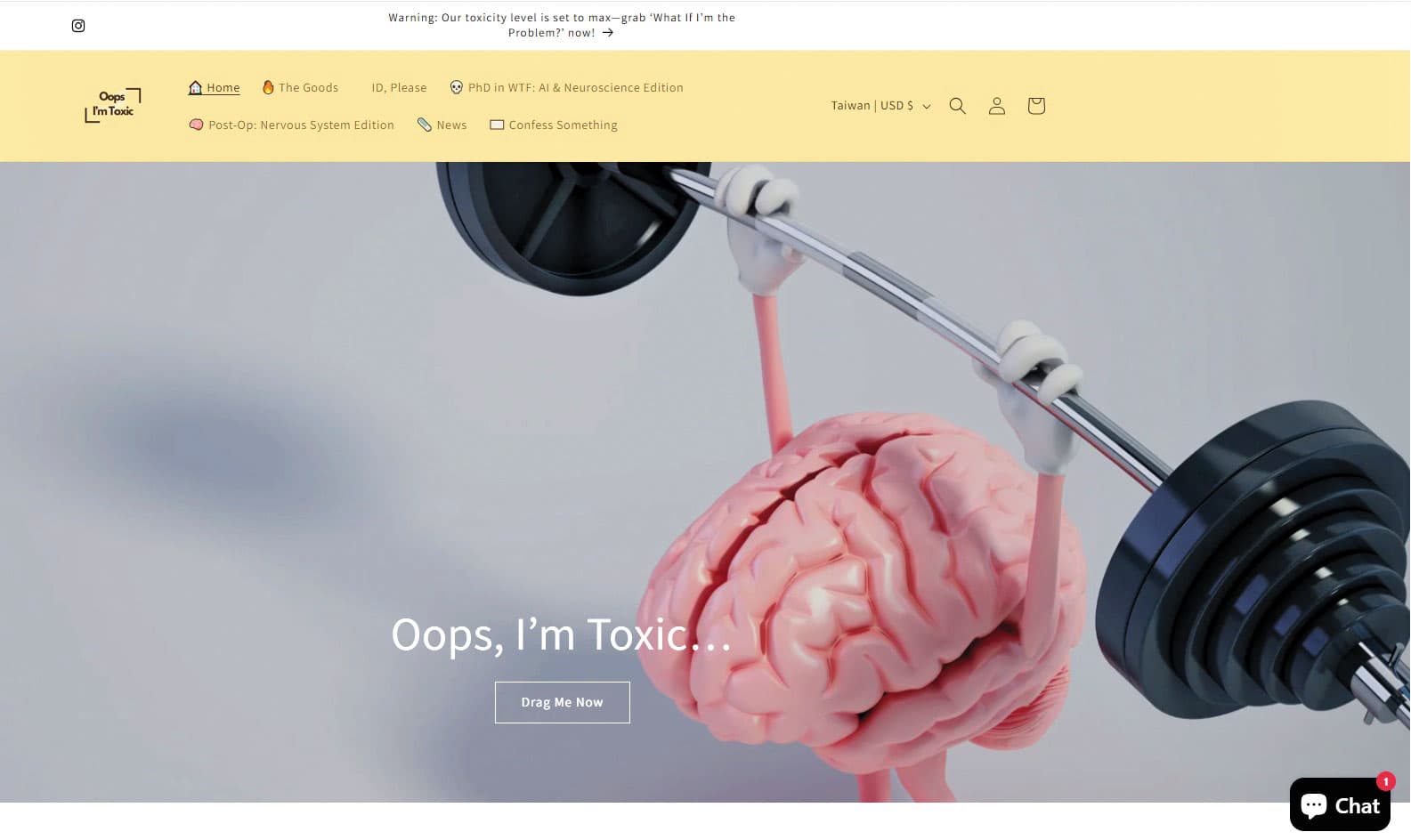 林曉明架了一個名為「Oops I'm Toxic」網站,販售他的著作和推廣自殺防治。(翻攝林曉明網路www.oopsimtoxic.com)