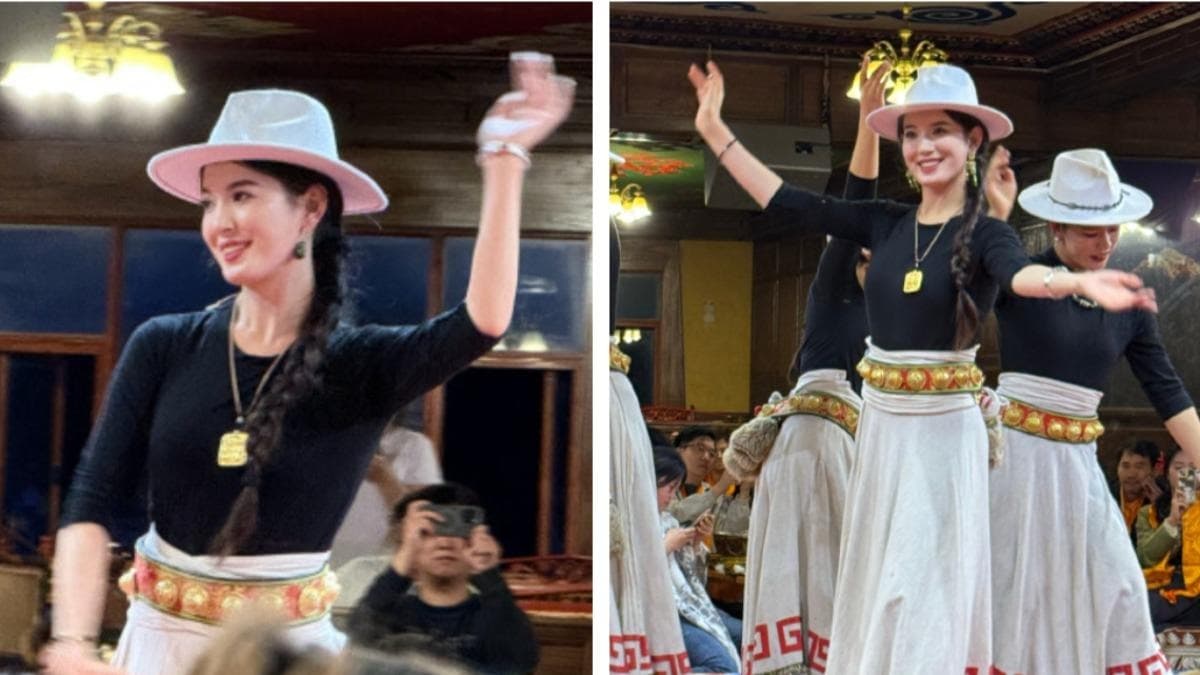 一名藏族女舞者因外貌神似南韓知名演員宋慧喬,一炮而紅。(翻攝自微博)