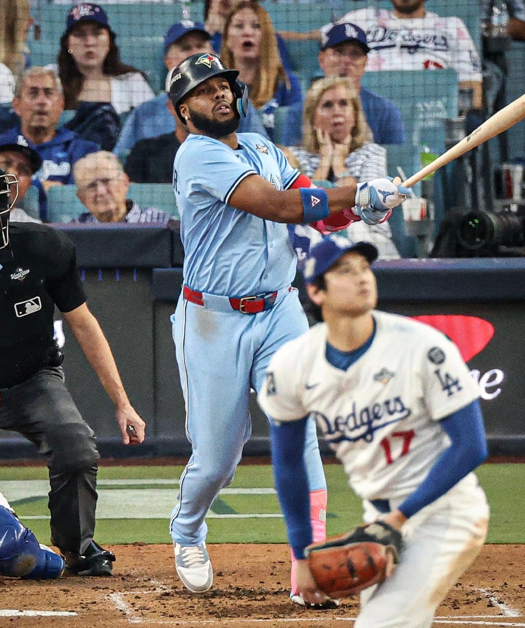 遭小V葛轟出2分砲,大谷坦言失投。(翻攝自X @BlueJays)