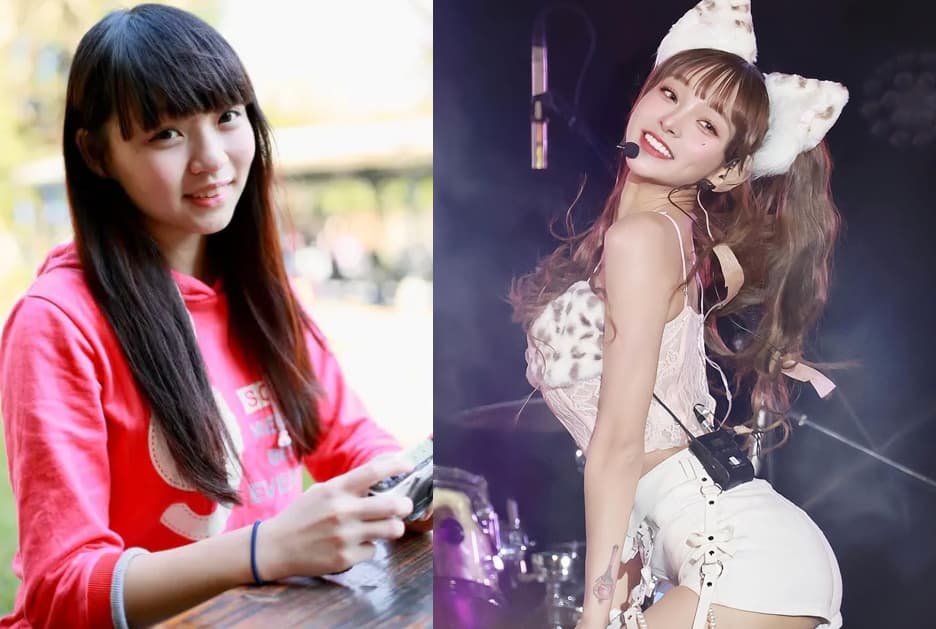 林襄高中時期模樣甜美、清純,臉頰還有嬰兒肥,與目前性感形象差異頗大。(翻攝Dcard、翻攝IG@95_mizuki)