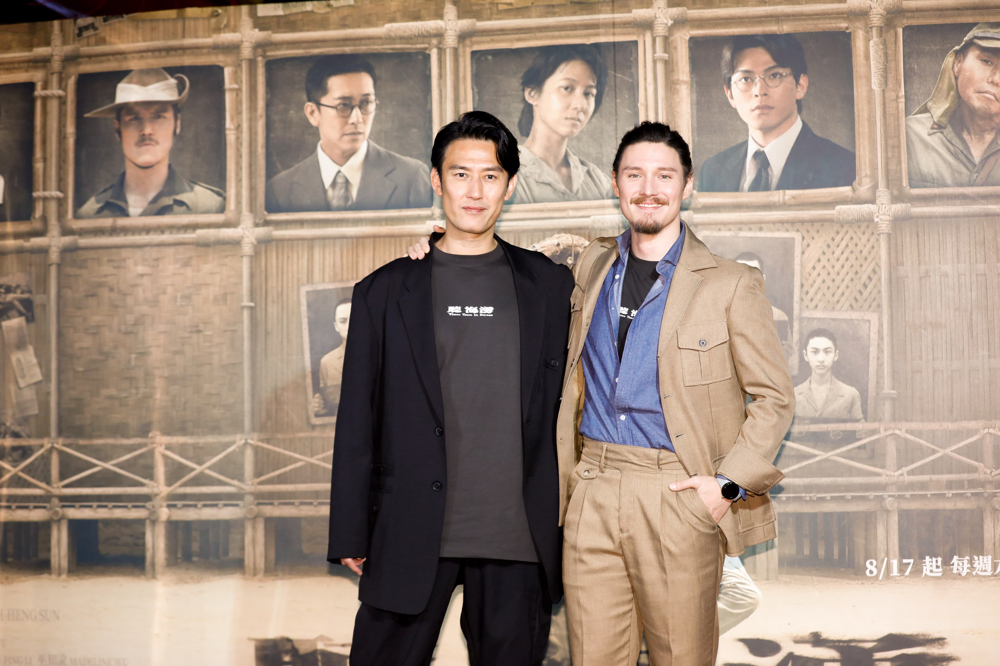 演員塚原大助、周厚安出席新戲上檔記者會。