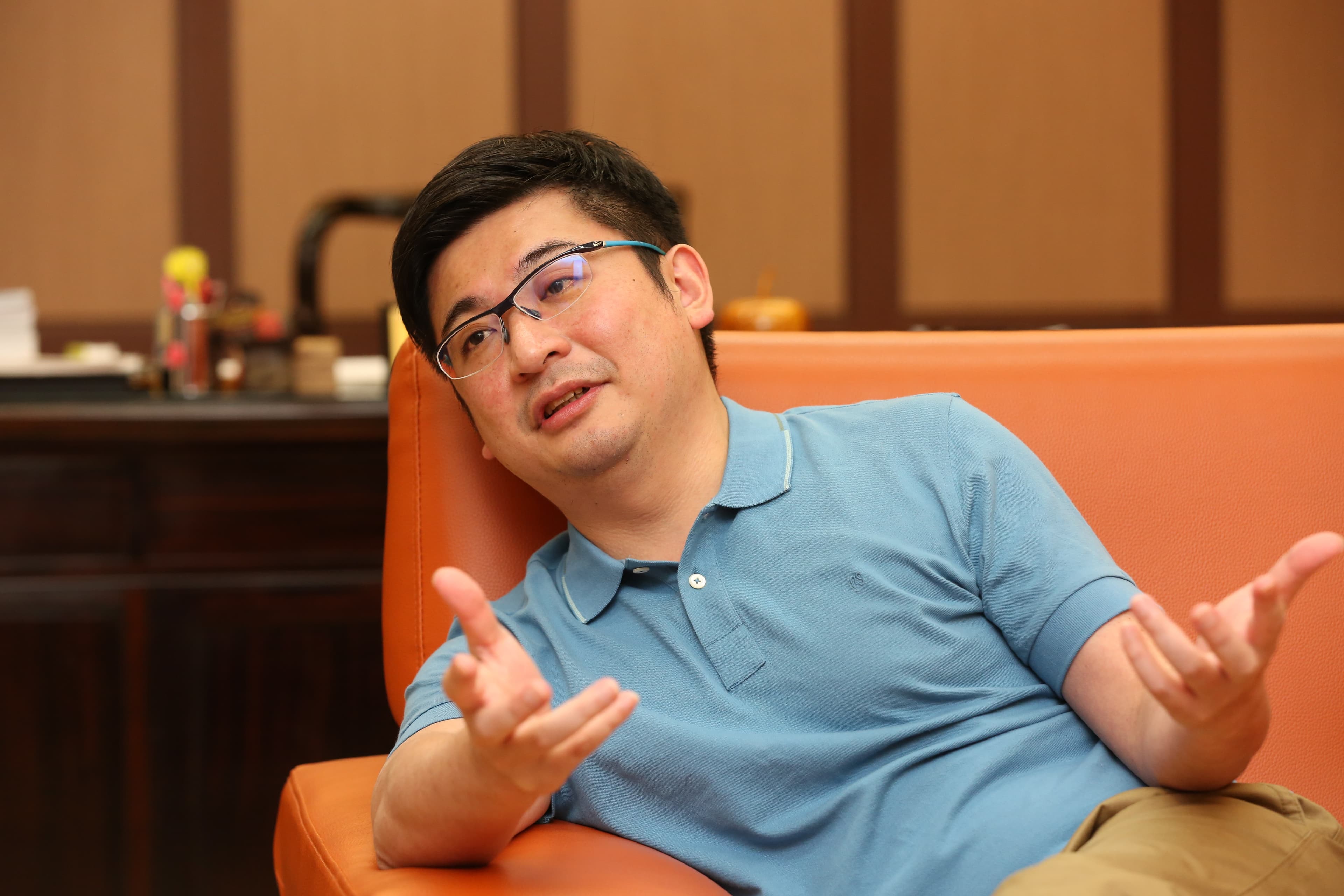 彰化縣議長謝典霖也是樂陞案受害人，他出面發聲討回公道。（攝影：吳貞慧）
