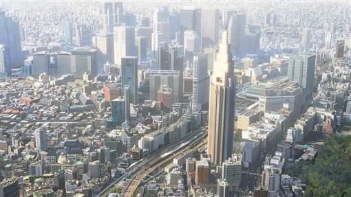 《你的名字》裡的東京猶如水泥叢林。