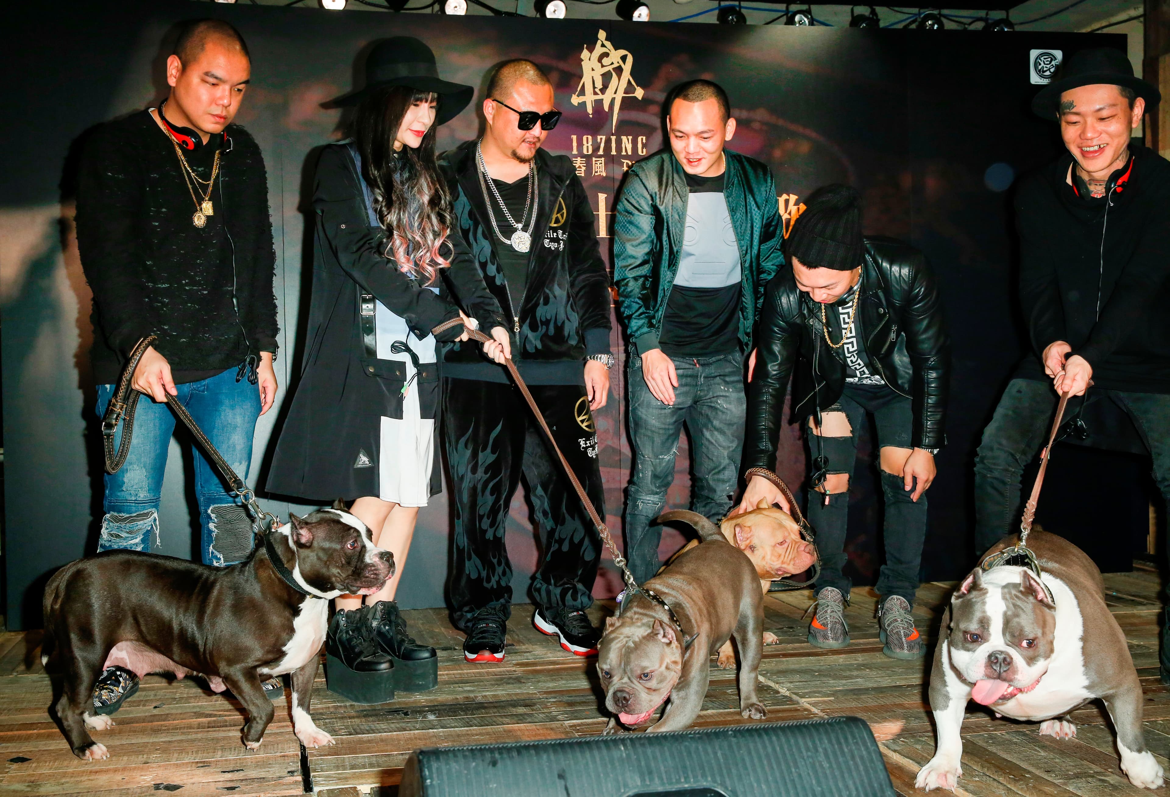 187INC發行最新EP《土豪情歌》,老闆阿弟帶四隻惡霸犬到場助陣。