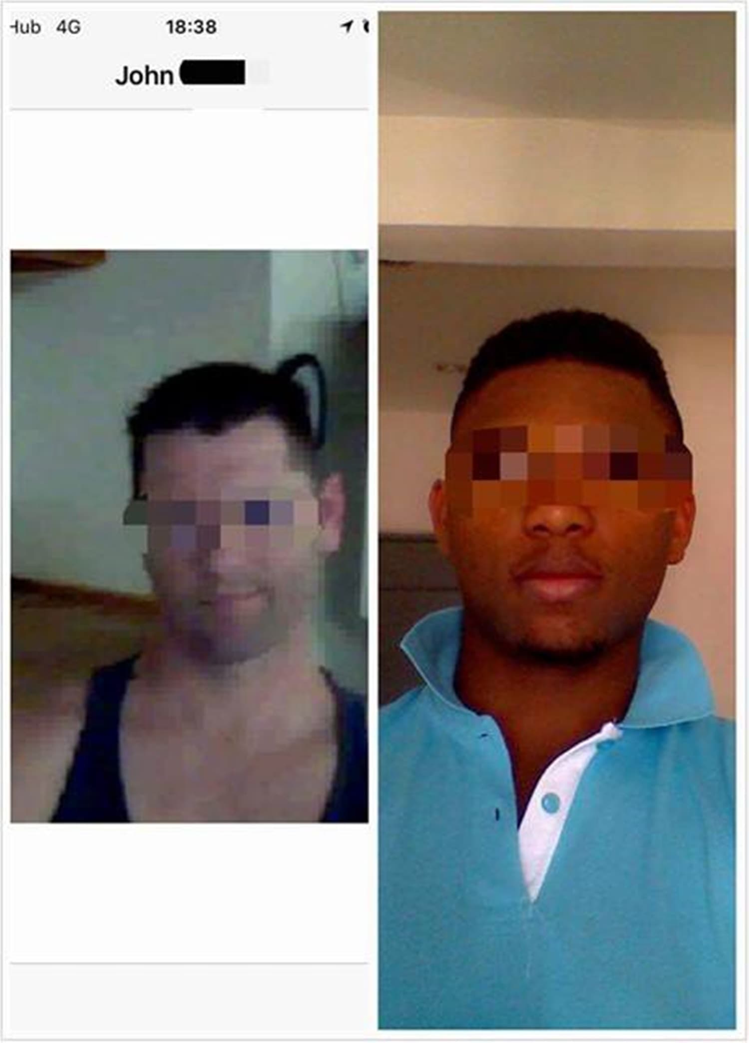 Terry在網路軟體上將大頭照更換成白人模樣,藉此誘騙女性。