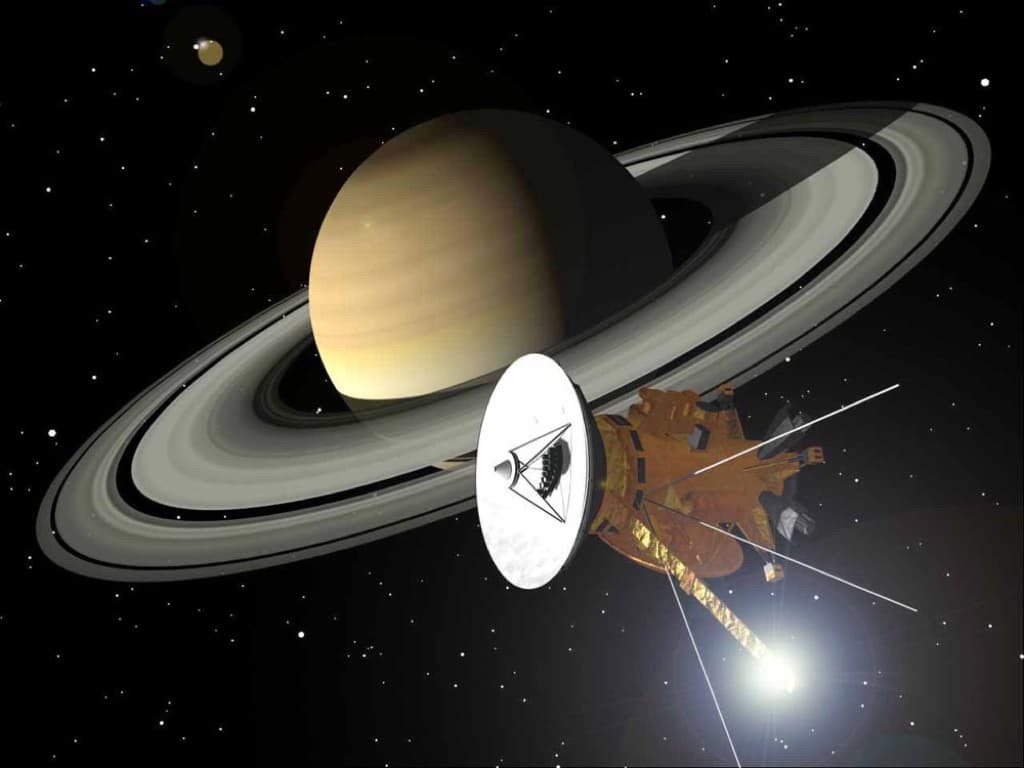 卡西尼號太空船在2016年底進入土星掠環軌道(ring-grazing orbit),即將在燃料耗盡之前,展開衝入土星前的最後一搏。(畫面取自NASA)