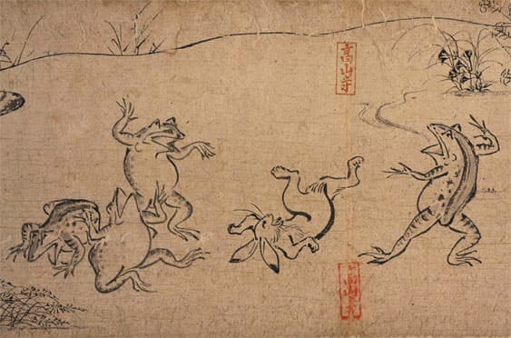 最古漫畫《鳥獸戲畫》完成於十二世紀的平安時代