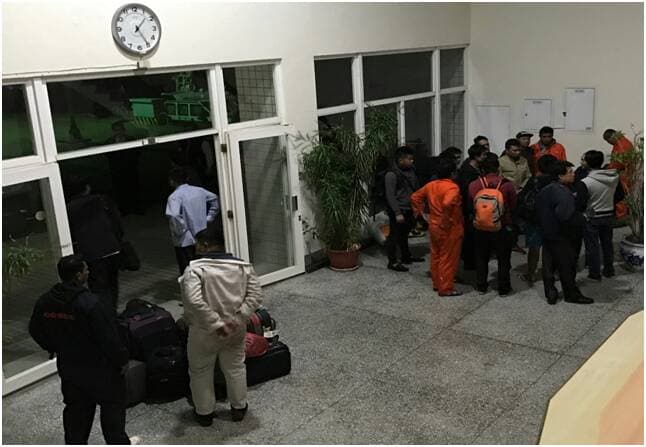 16名獲救的印度籍船員,被安置在空軍台南基地。