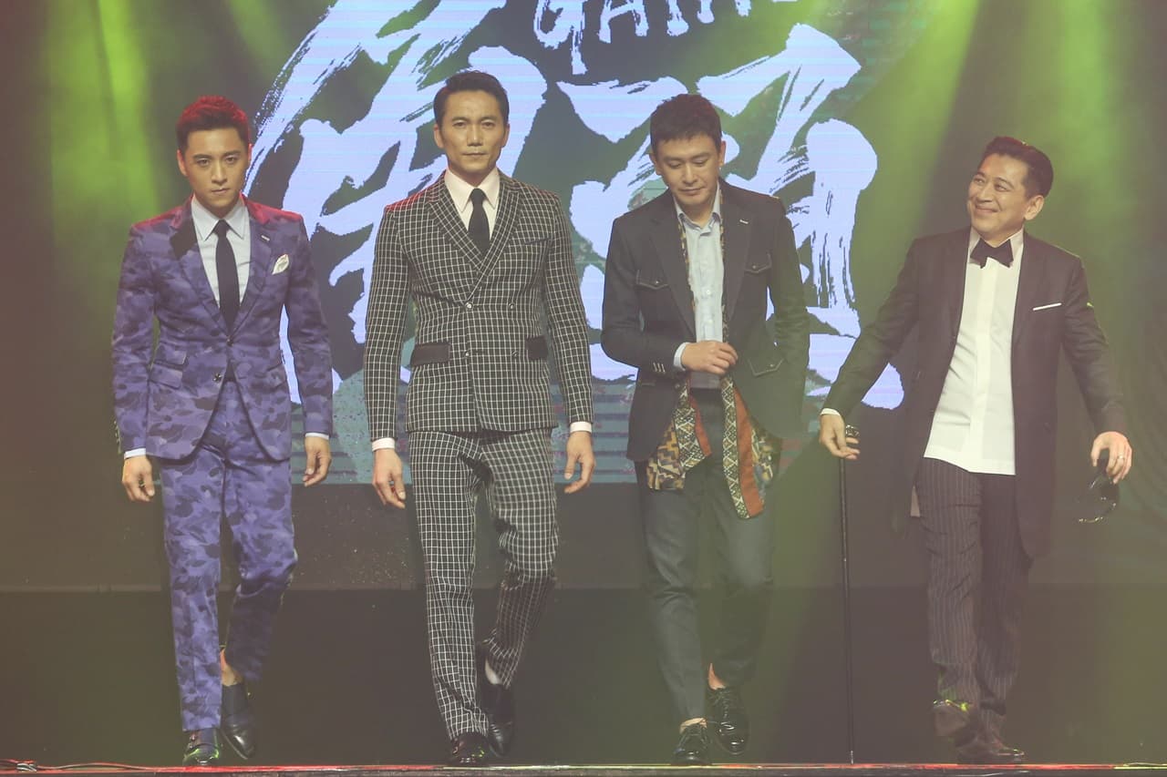 鄭人碩(左起)、鄒兆龍、王識賢和高捷合作演出《角頭2:王者再起》。