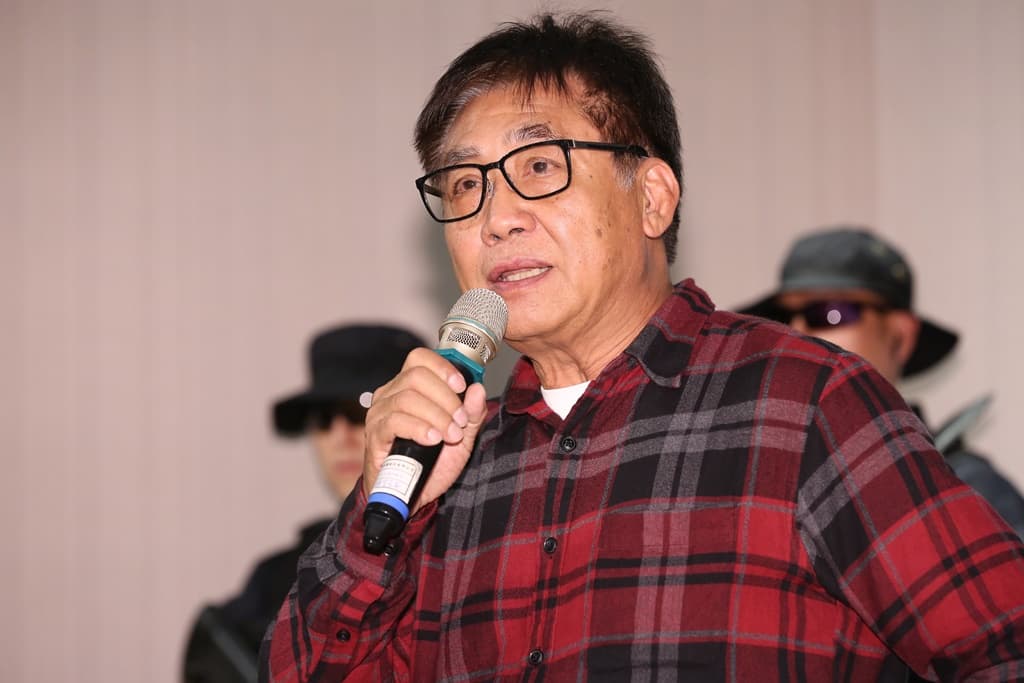 國軍形象連續劇《最好的選擇》主要演員發佈會,圖為導演梁修身。