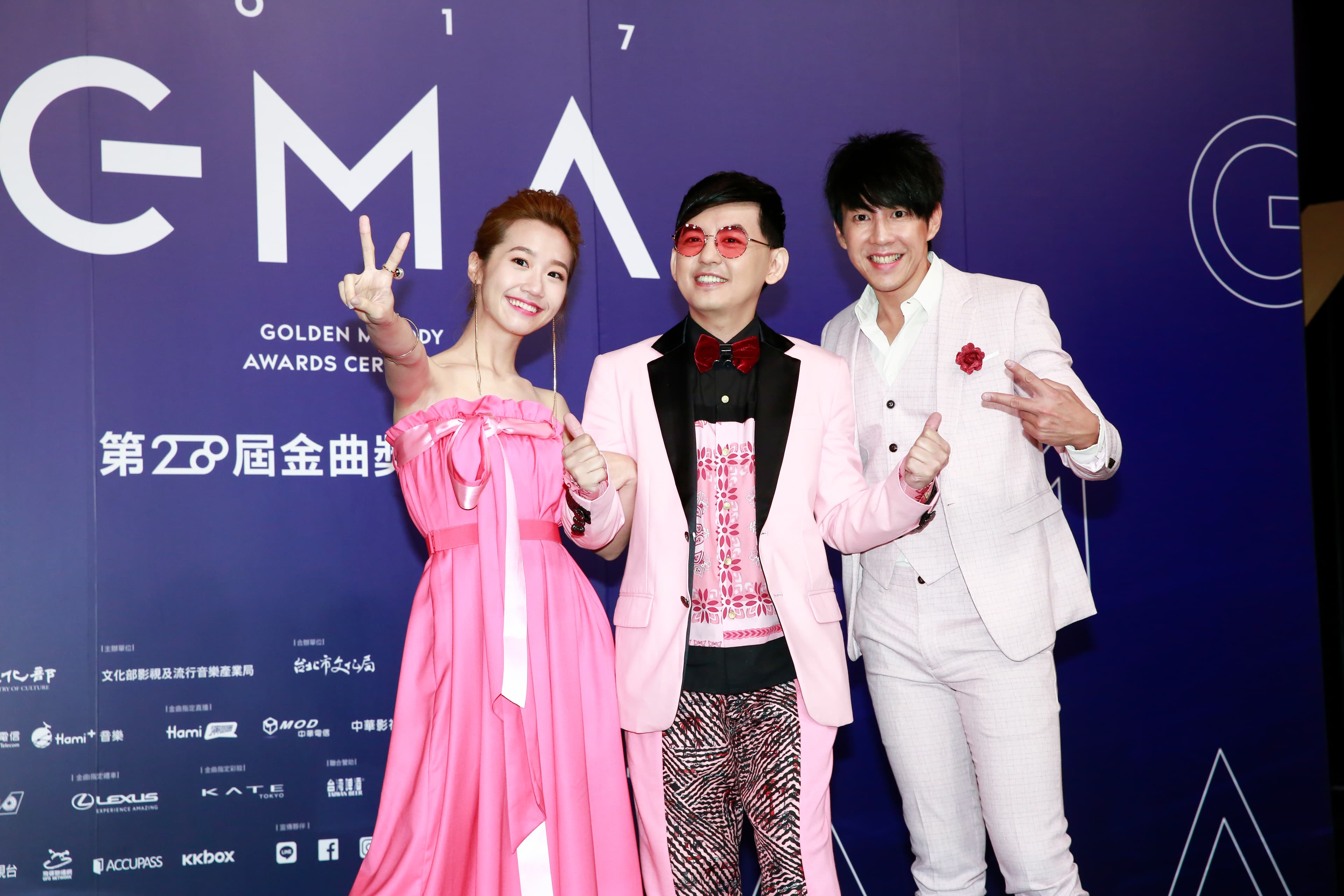 Lulu左起、黃子佼、Dennis擔任今年金曲頒獎典禮重責大任。