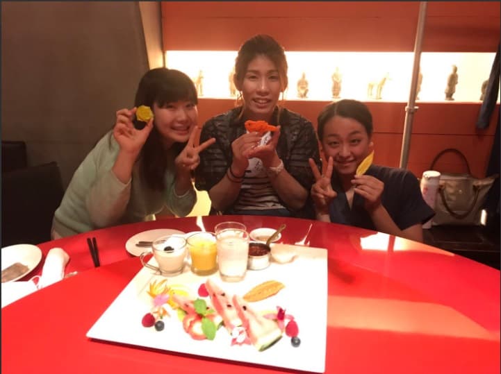 本月福原愛、淺田真央、吉田沙保里聚餐,她把身材藏得頗好。