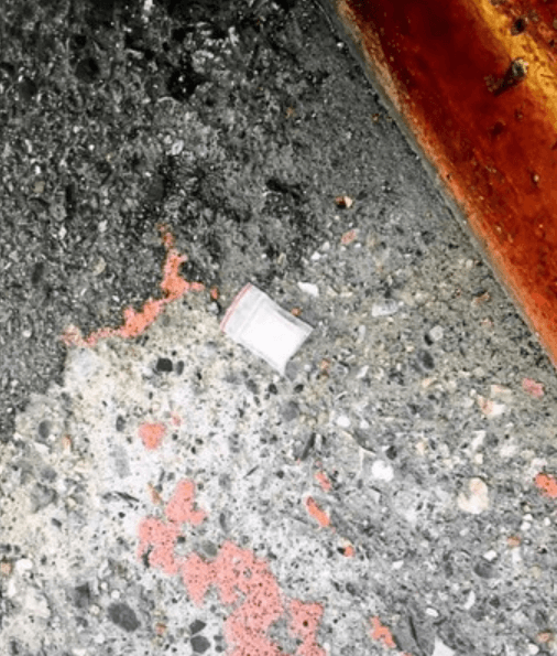 陳姓毒蟲發現警方查緝,還將毒品丟棄。(台北市刑大提供)