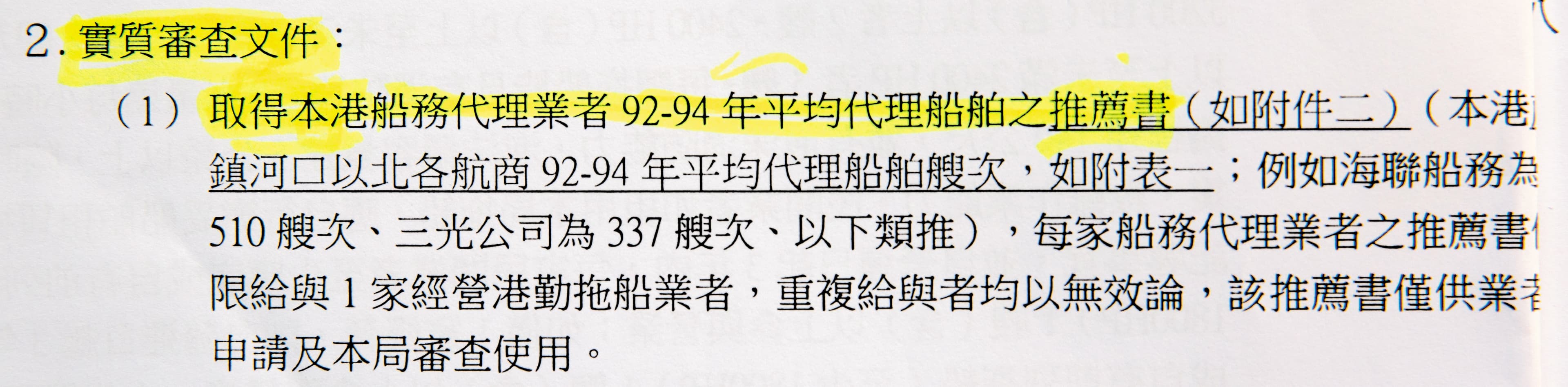 2007年港務局規定競標高雄港拖船業務需附船務代理公司推薦書,被批護航高雄港勤。