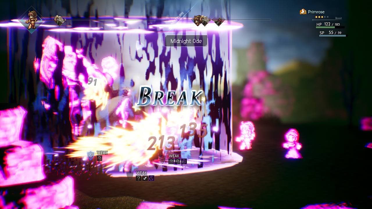 畫面上出現「BREAK」,就代表防禦擊破成功!敵人會陷入一回合的昏厥。(圖片來源:遊戲實機截圖)