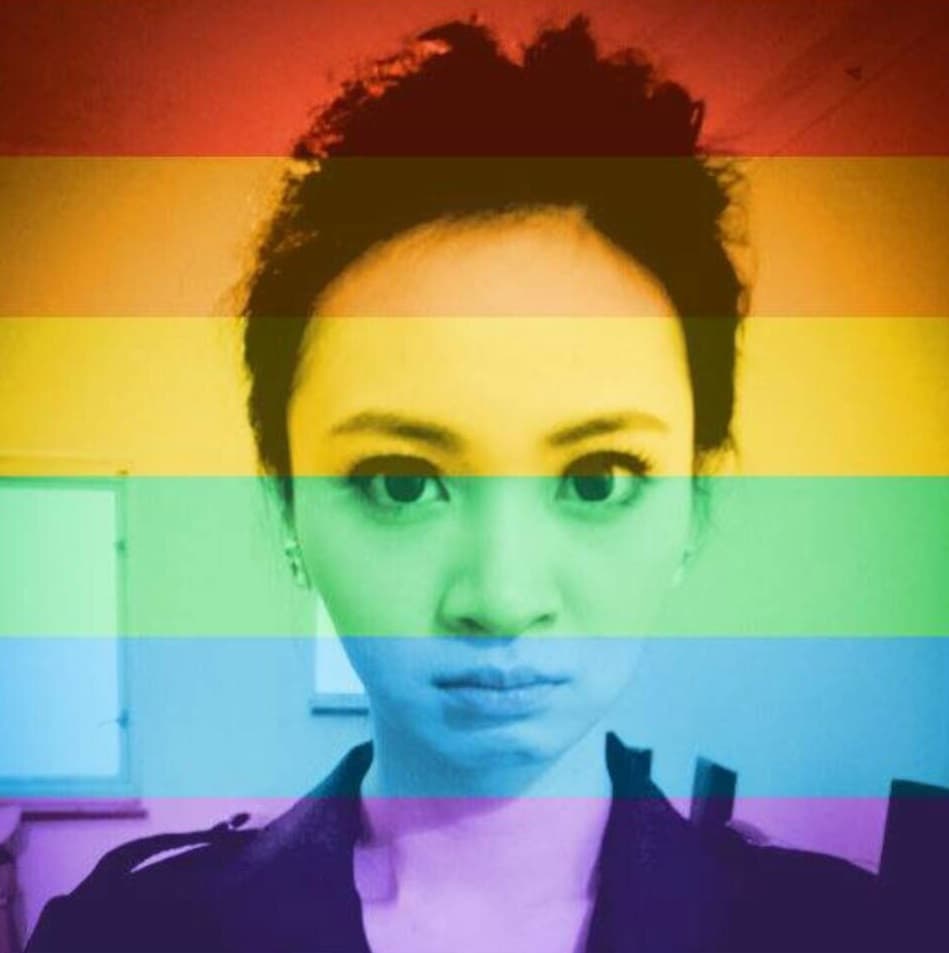 賀軍翔的老婆陳小玟，是他的國中初戀，長得也算有姿色。（翻攝自陳小玟臉書）