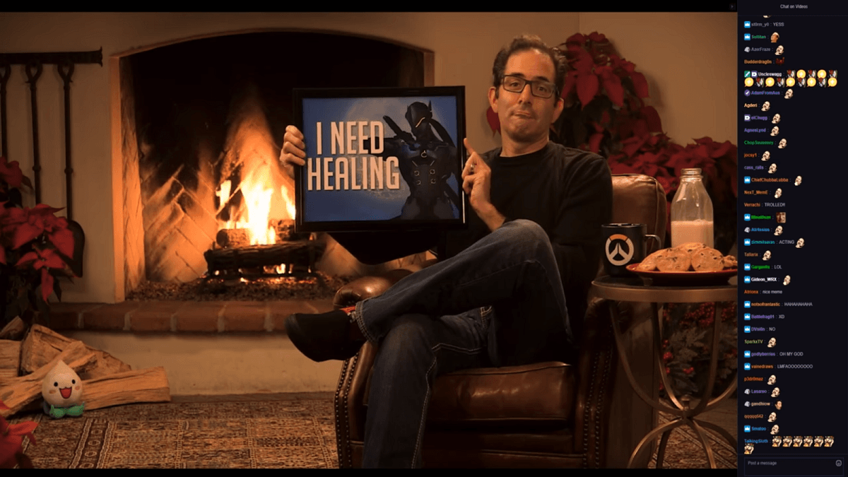 直播期間另一個稱得上有活動的 6 分鐘, Jeff 為自己拆了份聖誕禮物。結果是一幅「我需要治療」的畫,坐在那 10 小時,需要治療的地方應該很多……