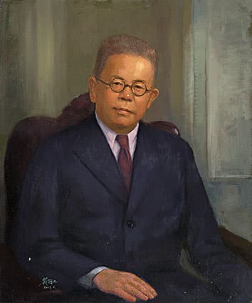台大前校長傅斯年畫像。