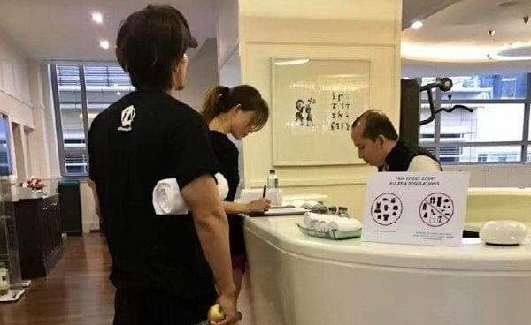 去年底林志玲和言承旭被網友目擊同上馬來西亞健身房。(翻攝網路)