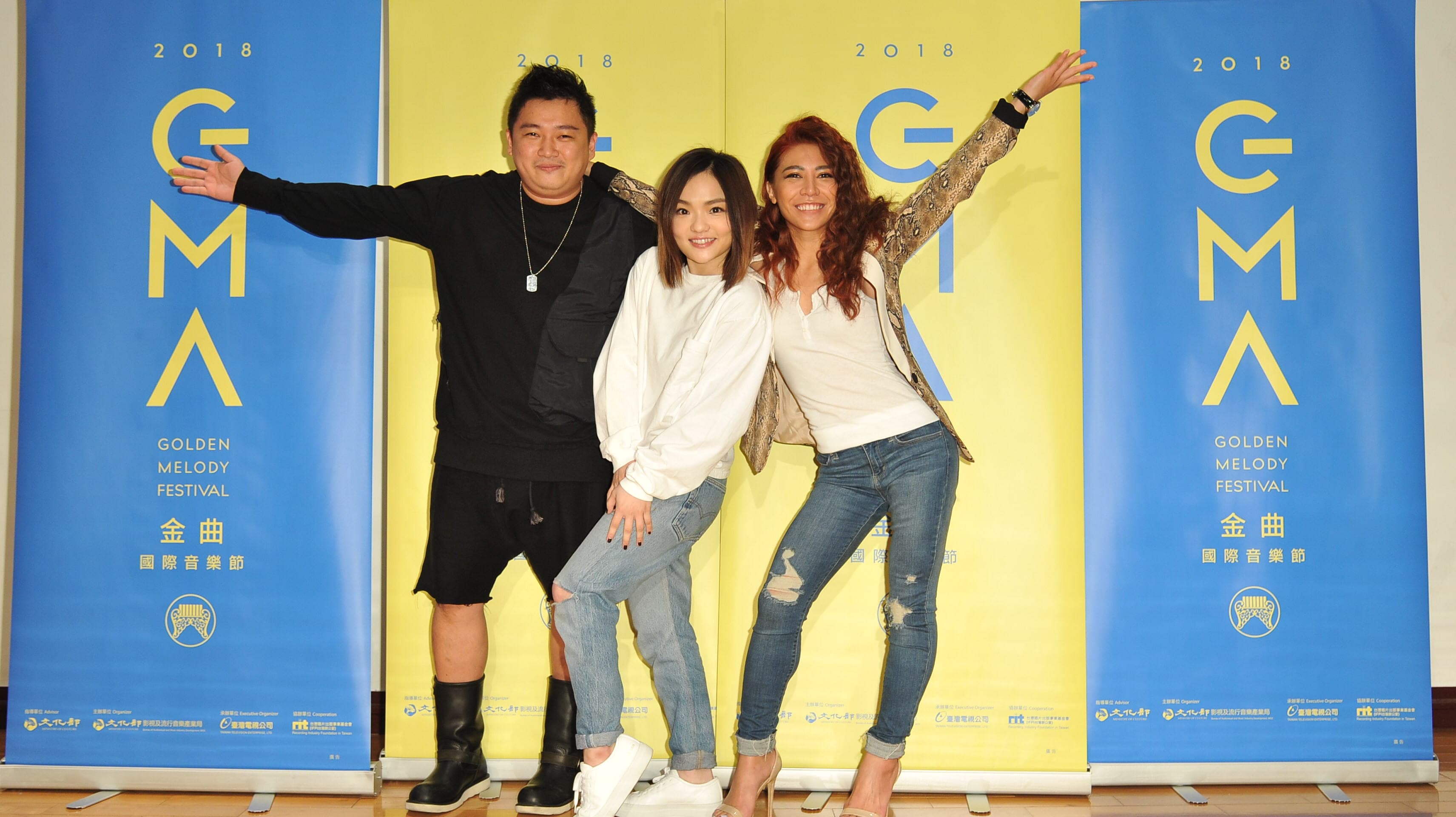 GMA金曲音樂節前進北藝大開課，請來左光平（左起）、徐佳瑩、艾怡良擔任客座講師。（台視提供）