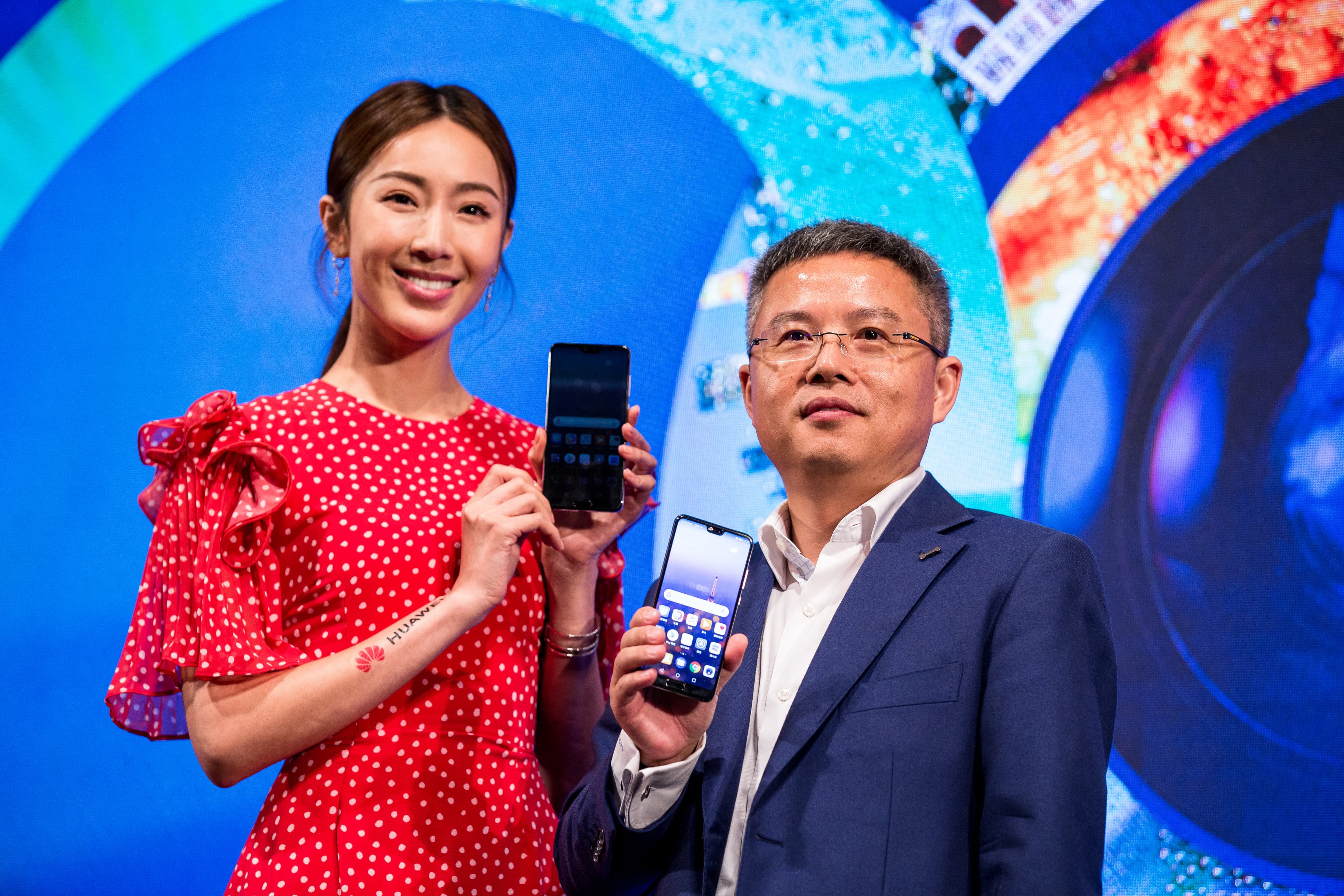 華為新機P20發表會,找來女藝人隋棠站台。