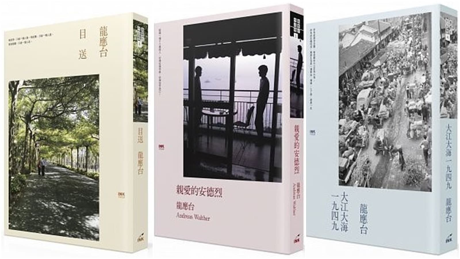 《目送》(印刻)、《親愛的安德烈》(龍應台與Andreas Walther合著,印刻)、《大江大海一九四九》(印刻)