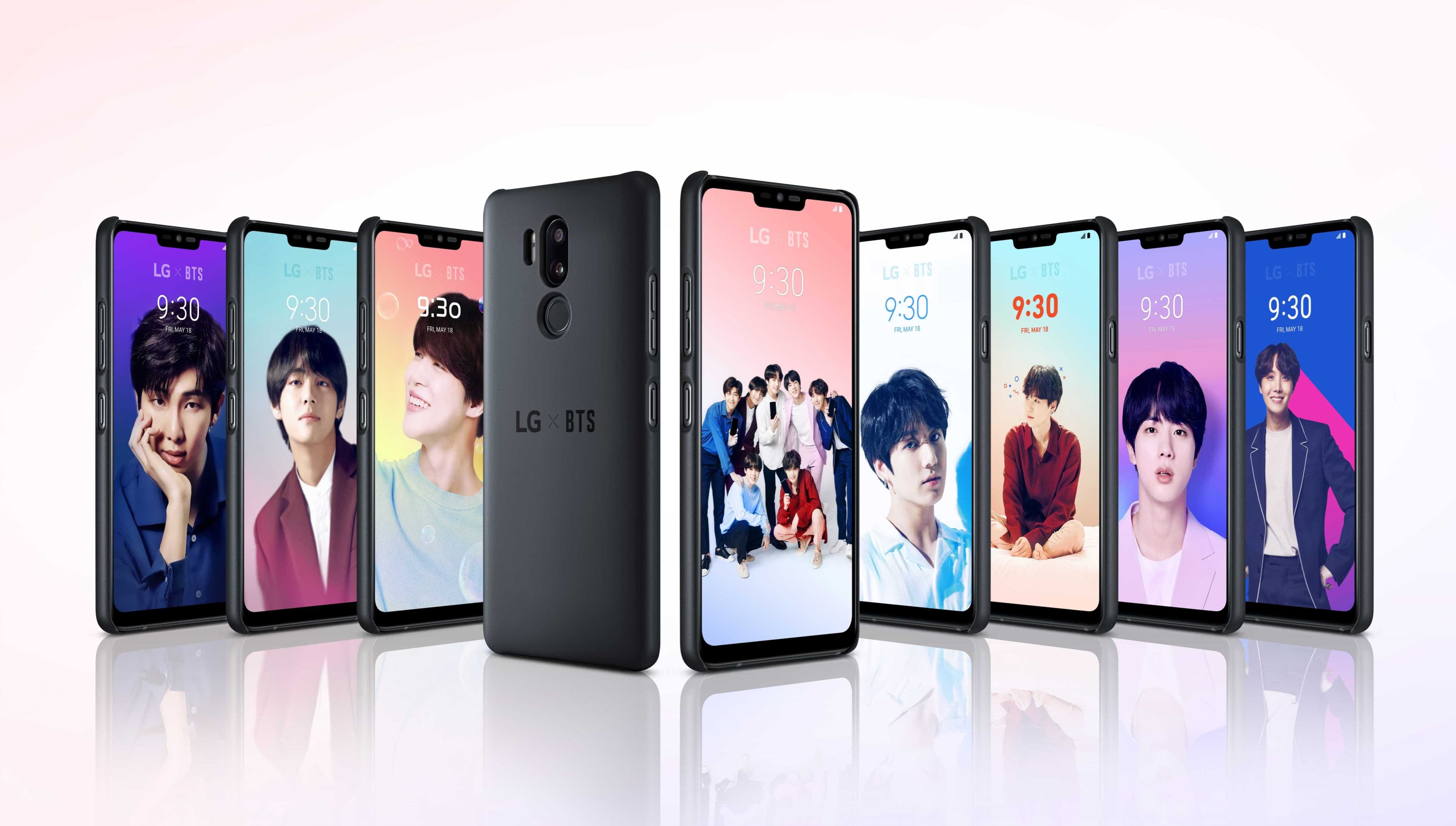 LG G7+ ThinQ專屬BTS Smart Case可安裝獨家佈景主題,無論團飯唯飯都滿意。(LG提供)