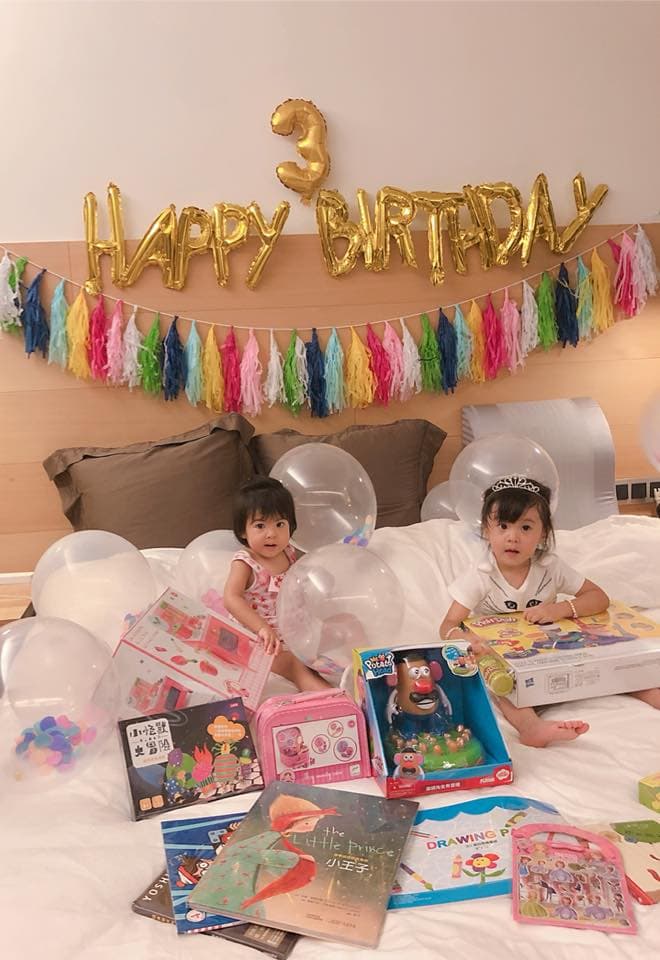 賈靜雯精心準備咘咘的3歲生日派對。(取自賈靜雯粉絲專頁)