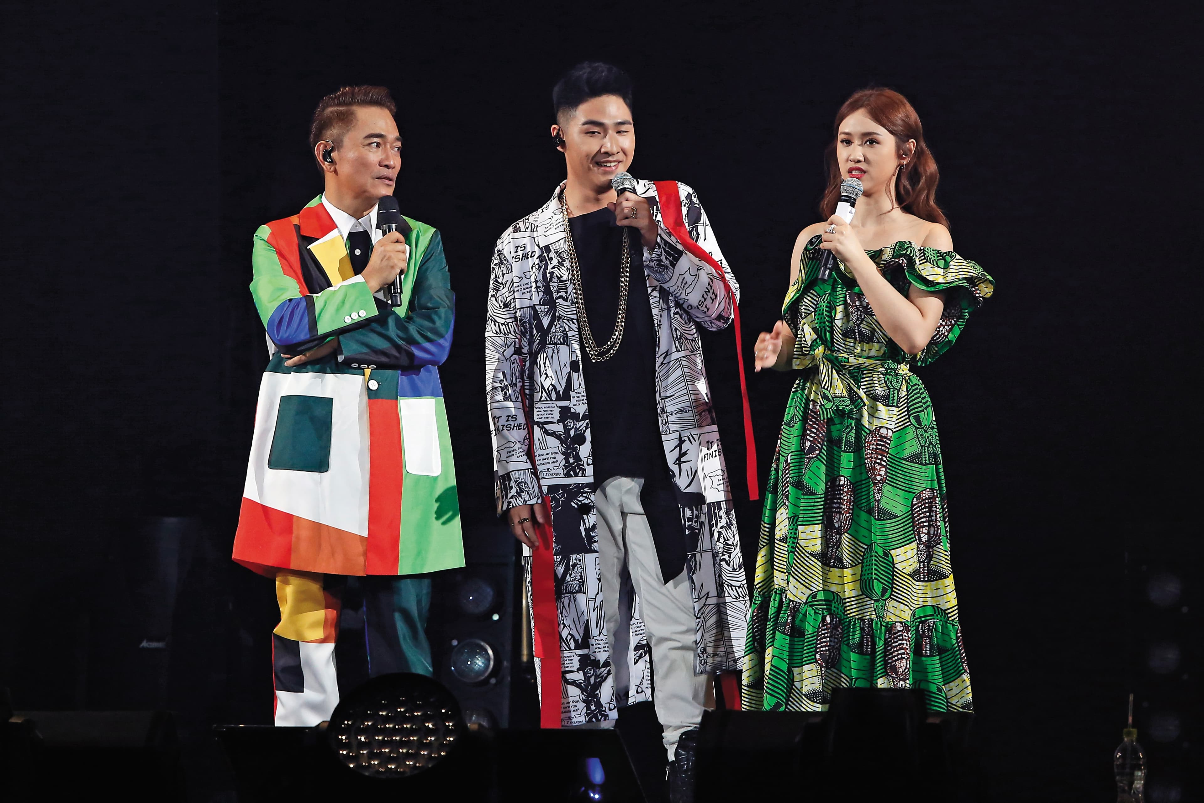 吳宗憲（左起）、鹿希派、吳姍儒一家3口，在娛樂圈發展，成績不錯。