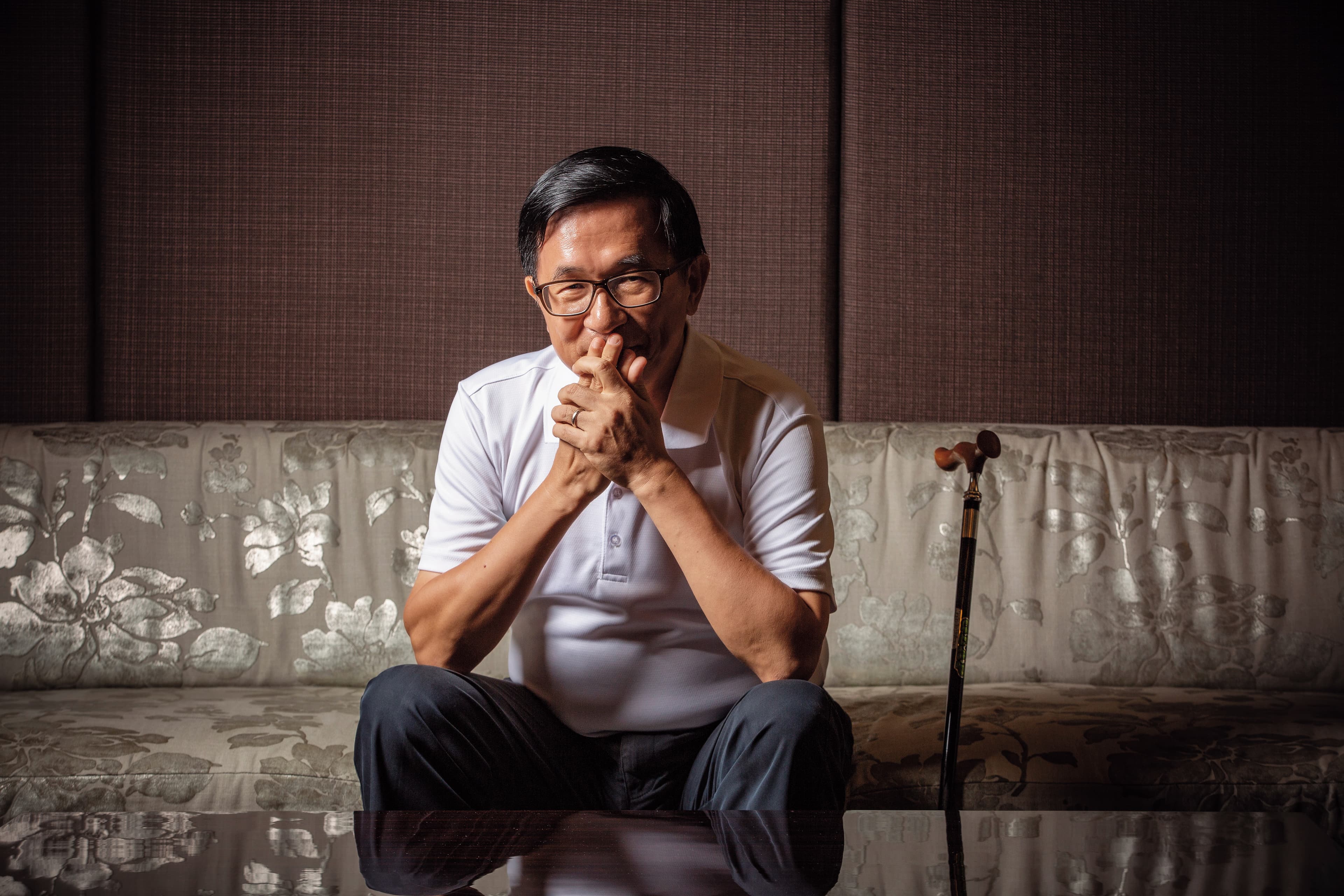 而今已68歲的陳水扁身體虛了,記憶力差了,但一談起時事與選舉仍精神奕奕。(讀者提供)