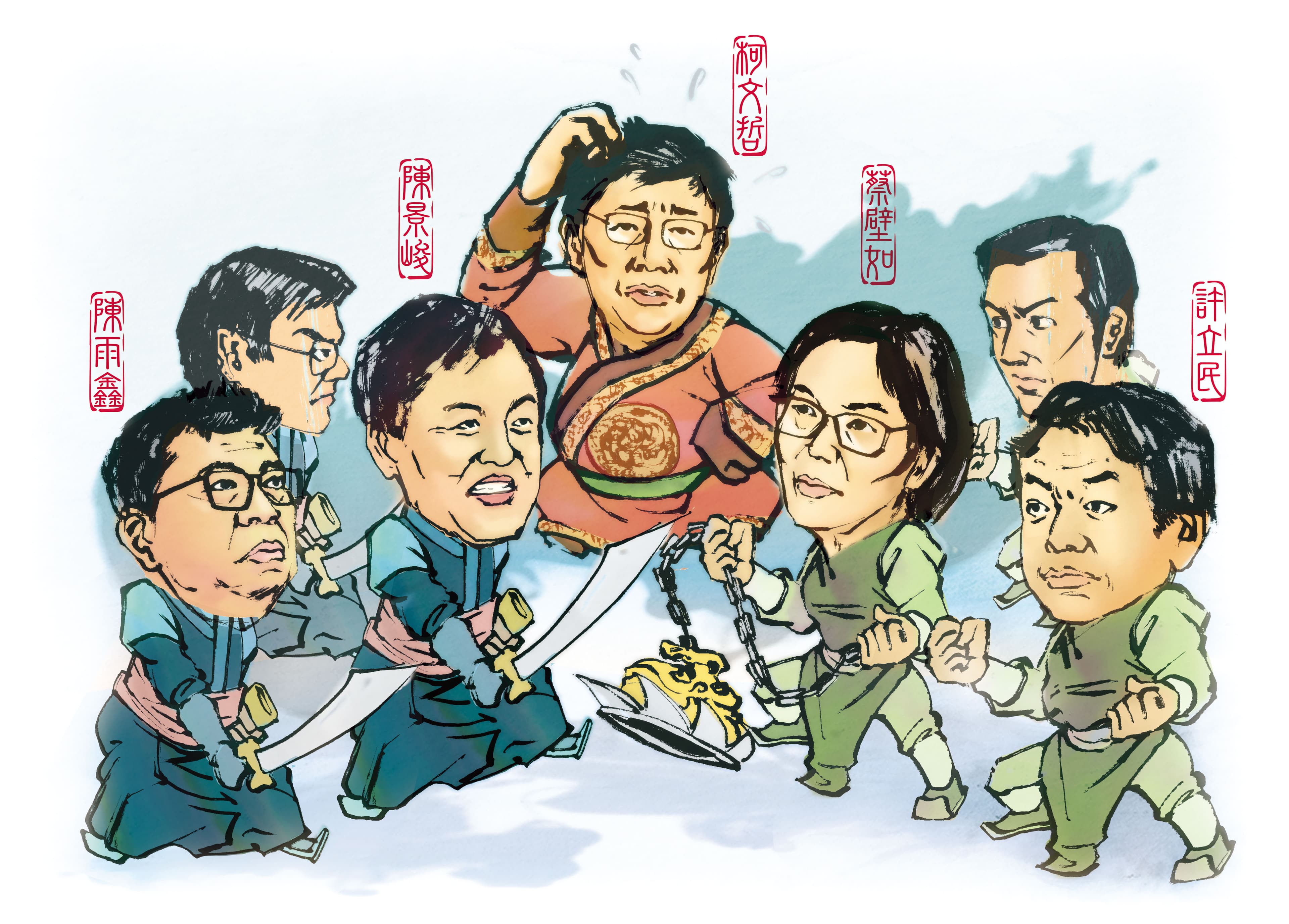 柯團隊權鬥從府內打到選辦,以陳景峻為首的雙陳派,與蔡壁如帶頭的幕僚派對決,多次針鋒相對。
