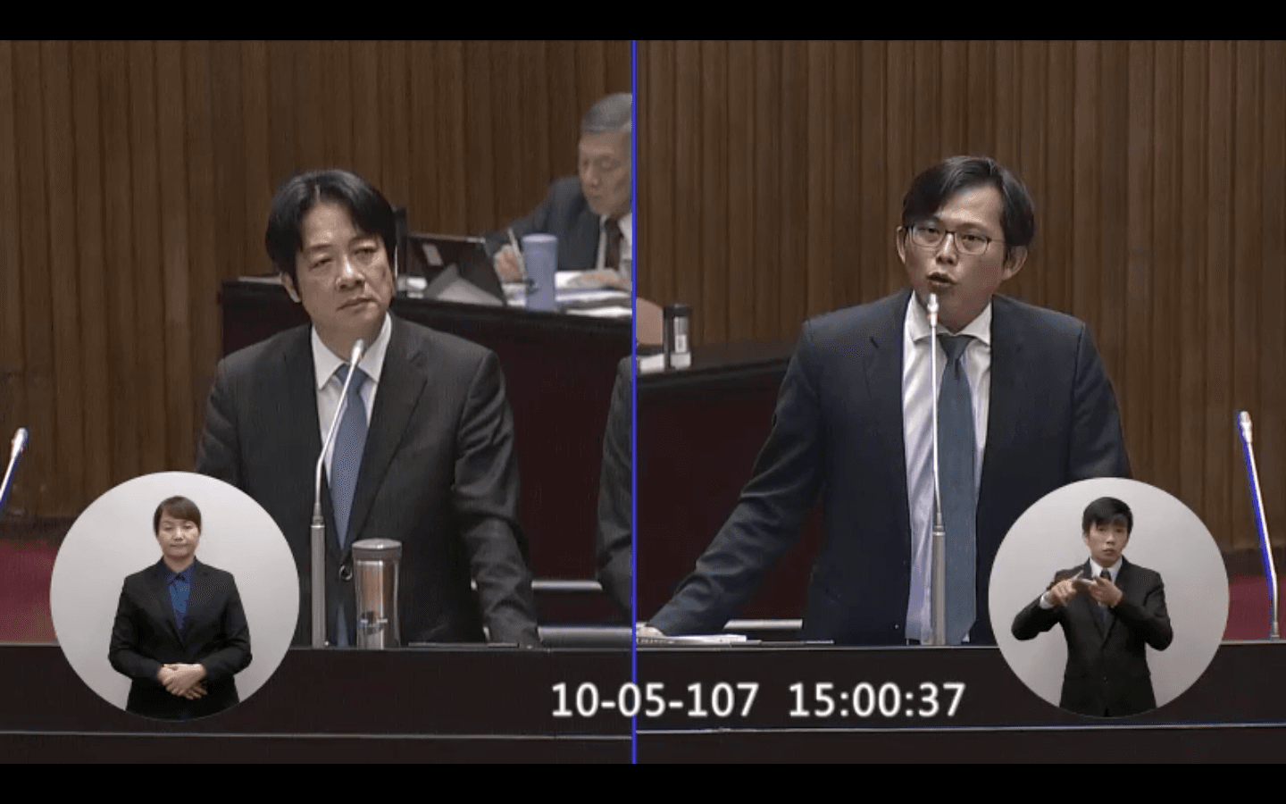 黃國昌指出，涉入慶富詐貸的集團跟QD partners根本是同一夥人。（翻攝自立法院IVOD）