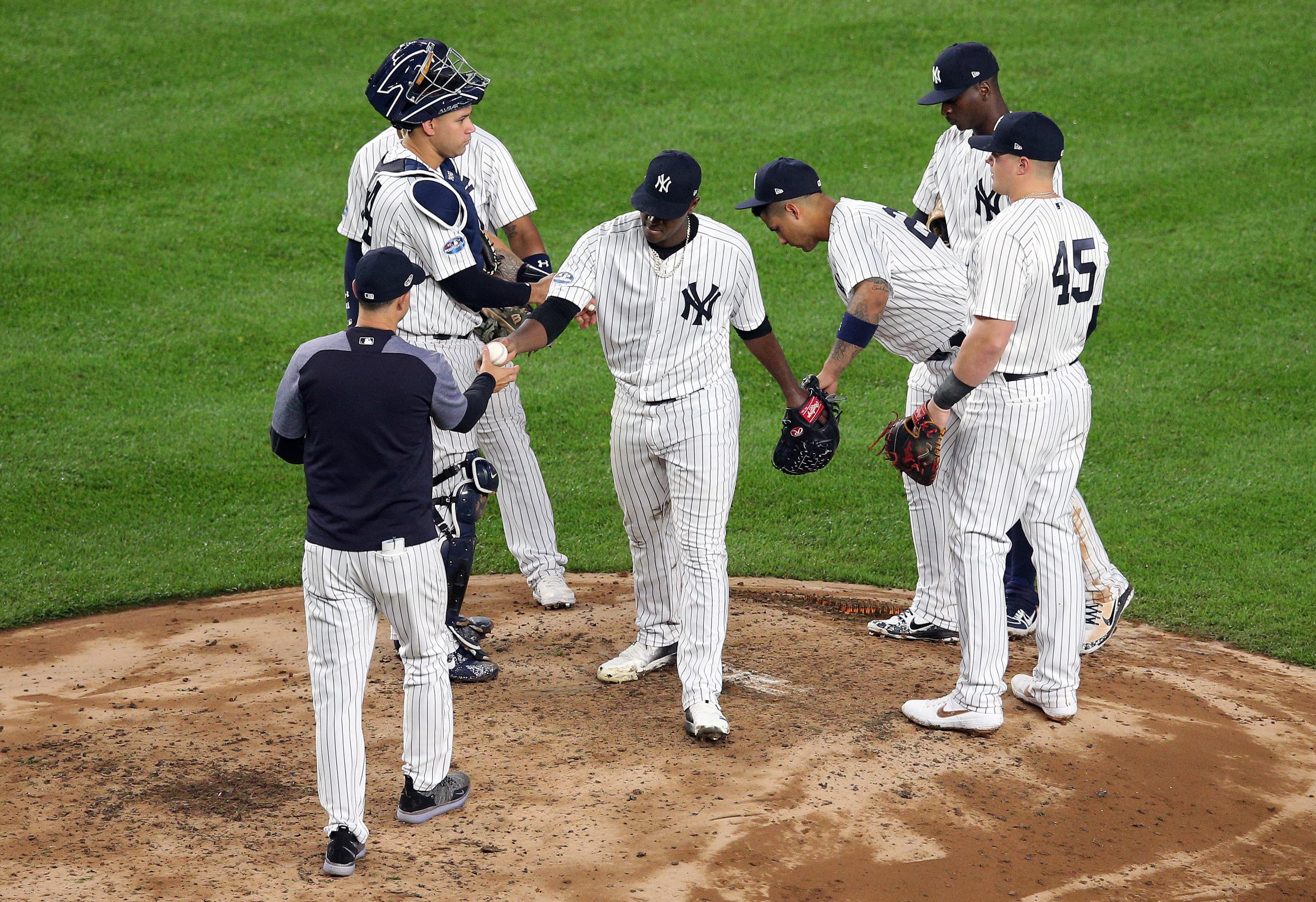 洋基王牌先發塞維里諾(Luis Severino)投不滿4局,吞6分責失黯然退場。
