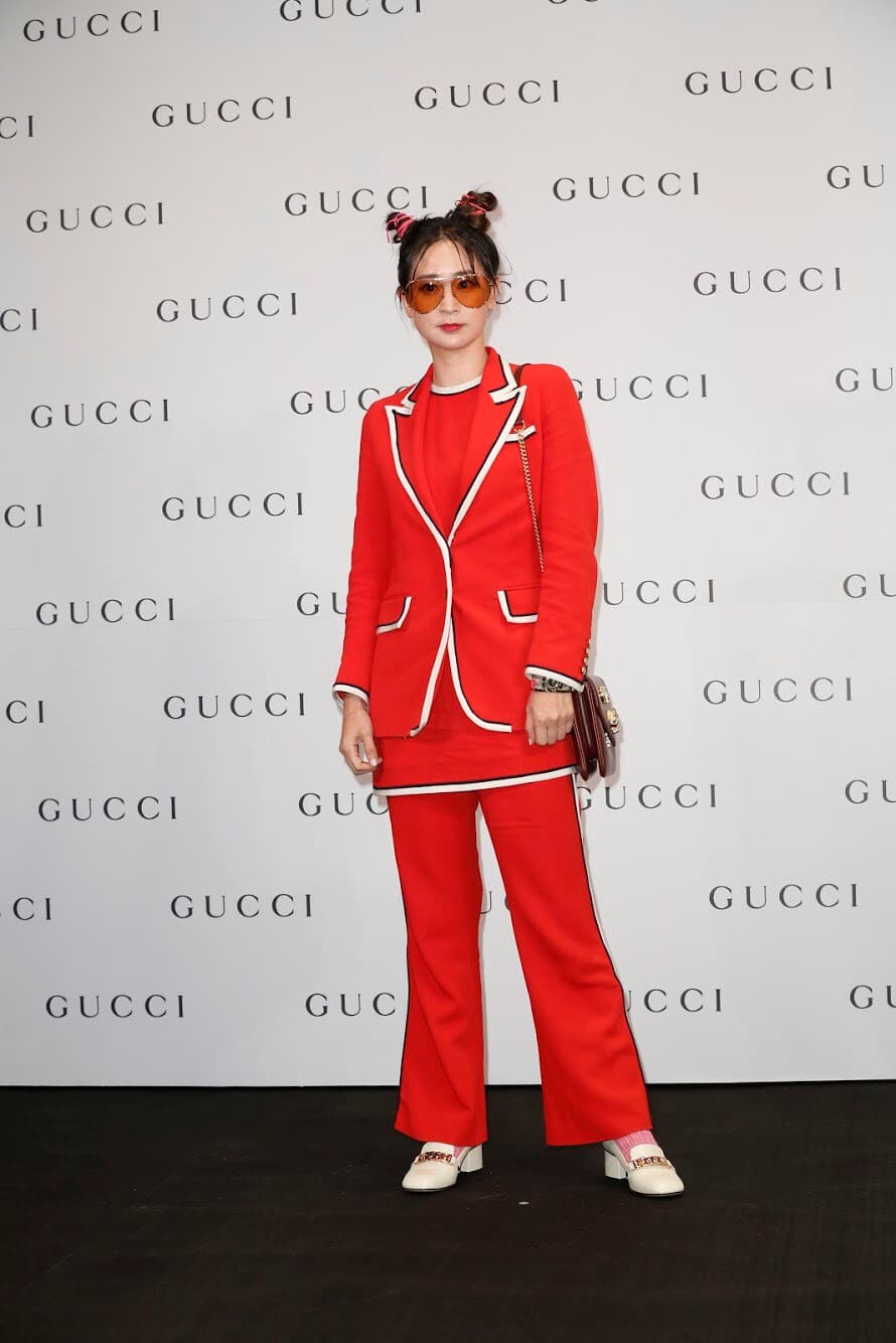 李晶晶以春麗頭髮造型,出席GUCCI活動。