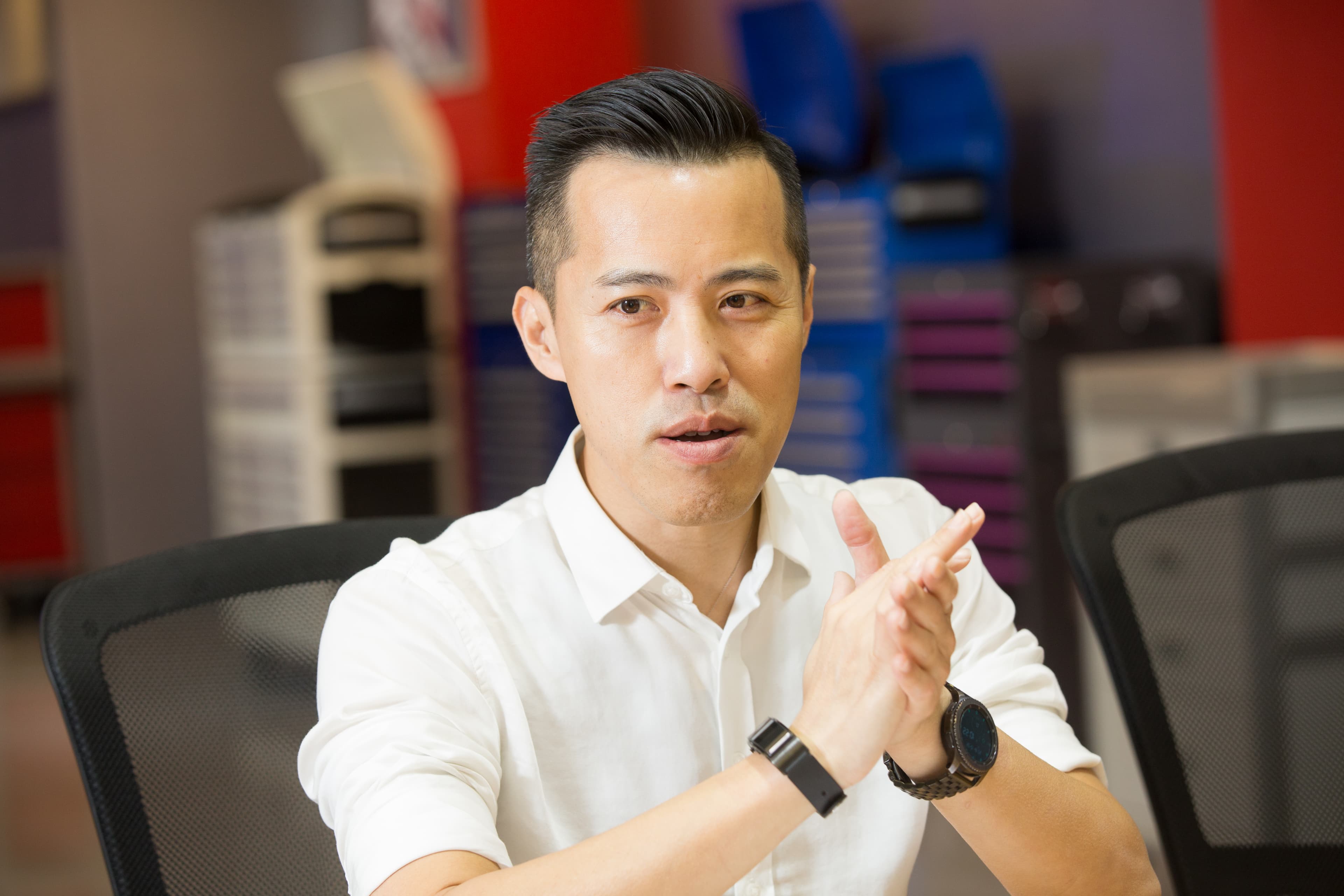 出身台灣工具箱龍頭明昌家族的張庭維說,看棒球是他的紓壓管道之一。