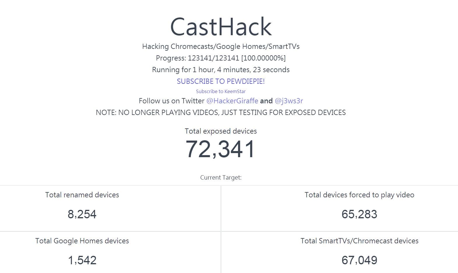 CastHack 網站揭露資安問題多麼嚴重。（翻攝自 CastHack）