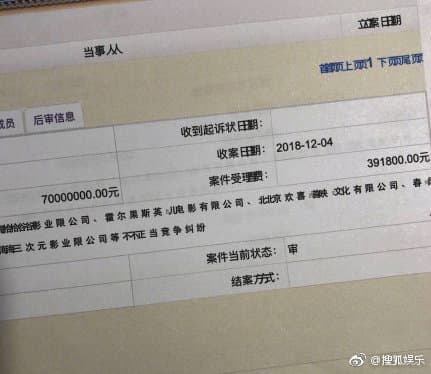 《後來的我們》在大陸被控告不正當競爭,索賠金額為7000萬人民幣。(翻攝自搜狐娛樂)