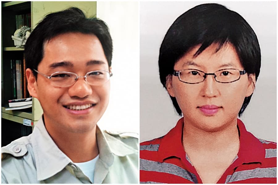 台東地院法官郭玉林(左圖)不滿法官吳俐臻的父親在宿舍種菜,還報警處理;法官吳俐臻(右圖)與父親同住宿舍,因種菜與法官郭玉林起糾紛。(左圖翻攝內政部官網,右圖翻攝司法官結業紀念冊)