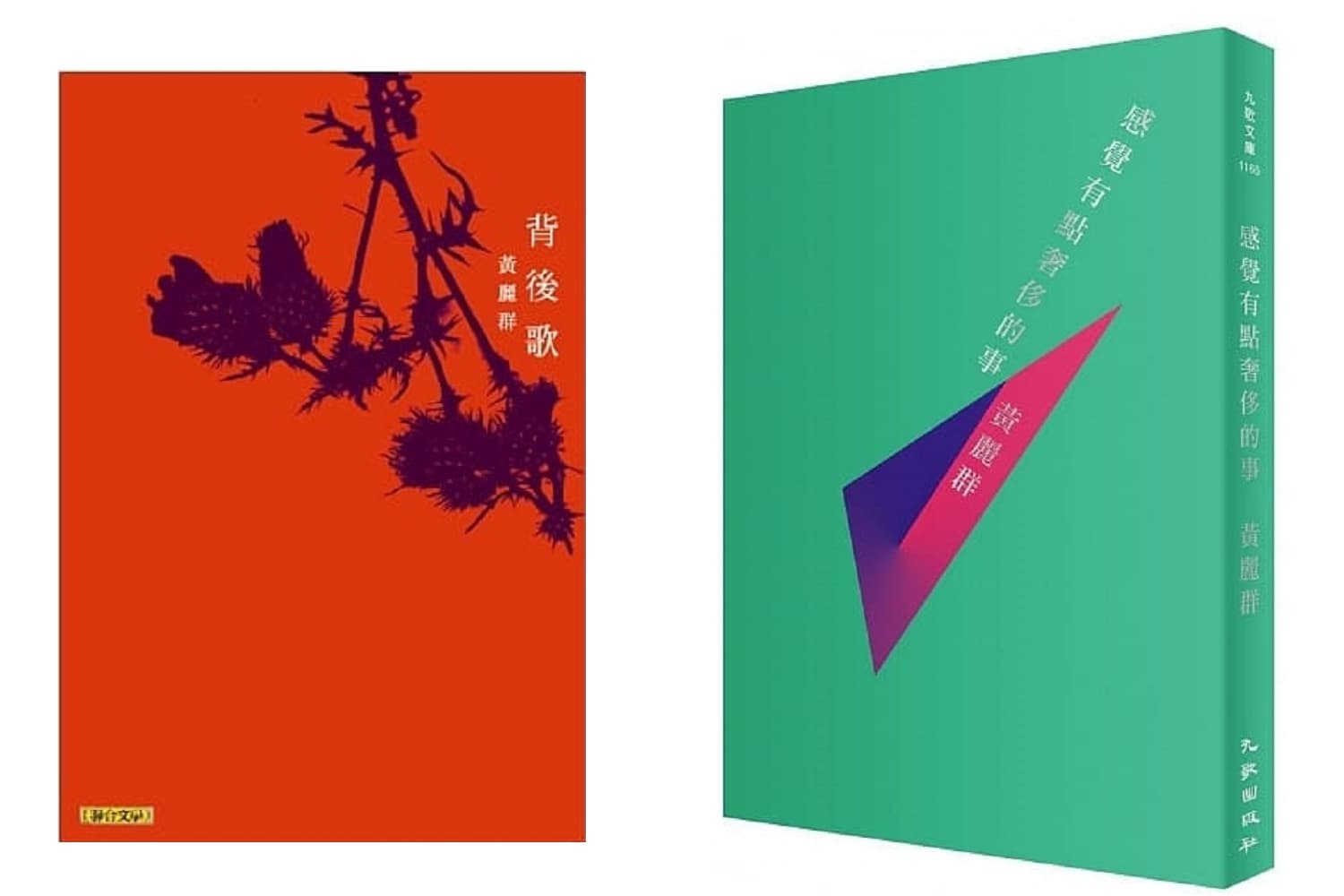 《背後歌》(左),黃麗群著,聯合文學出版;《感覺有點奢侈的事》(右),黃麗群著,九歌出版