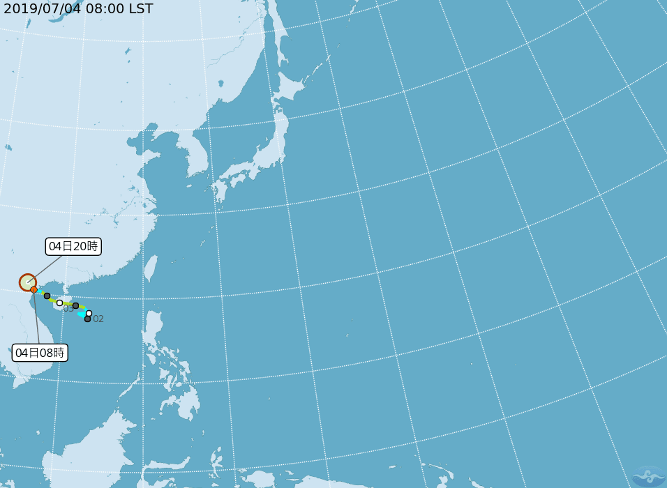 颱風木恩即將在中越邊境登陸、減弱。(翻攝自中央氣象局)