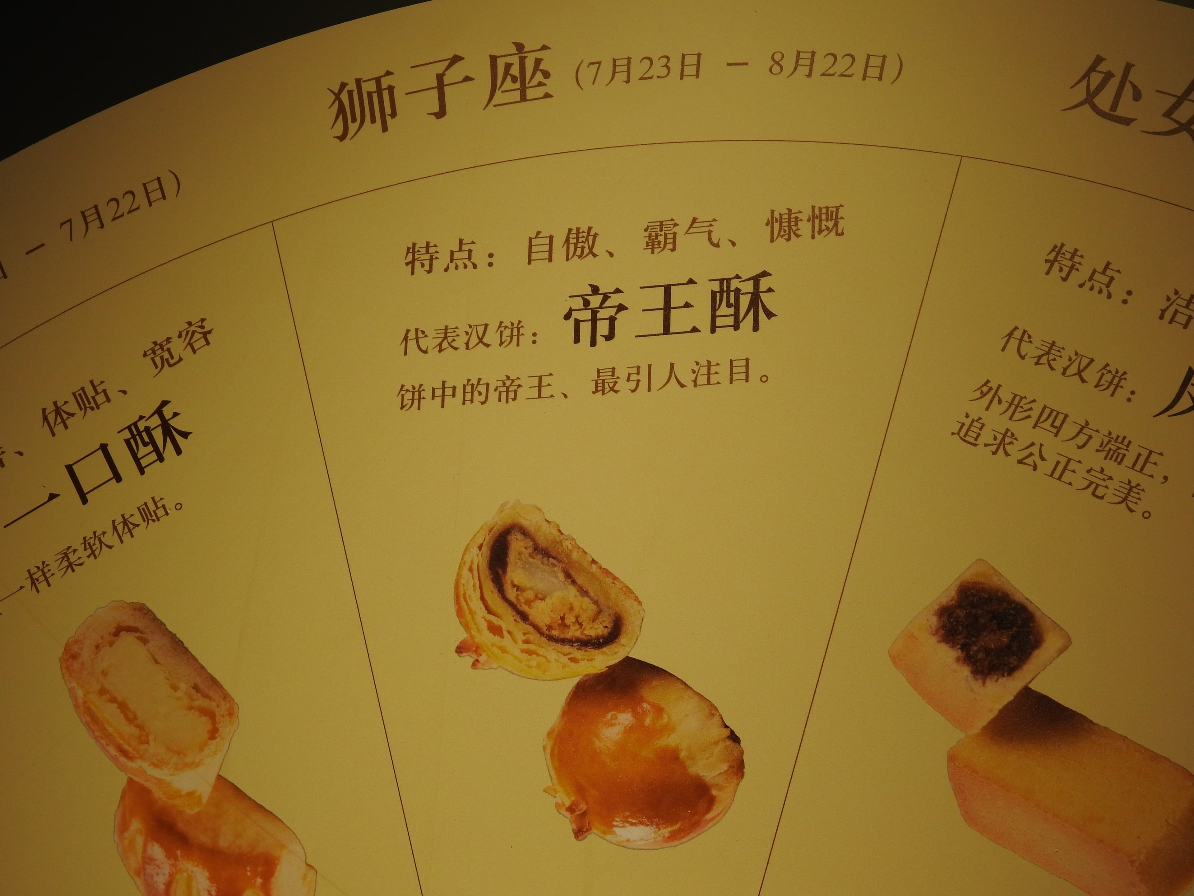 獅子座的柯文哲剛好對應到的餅是「帝王酥」。（北市府提供）