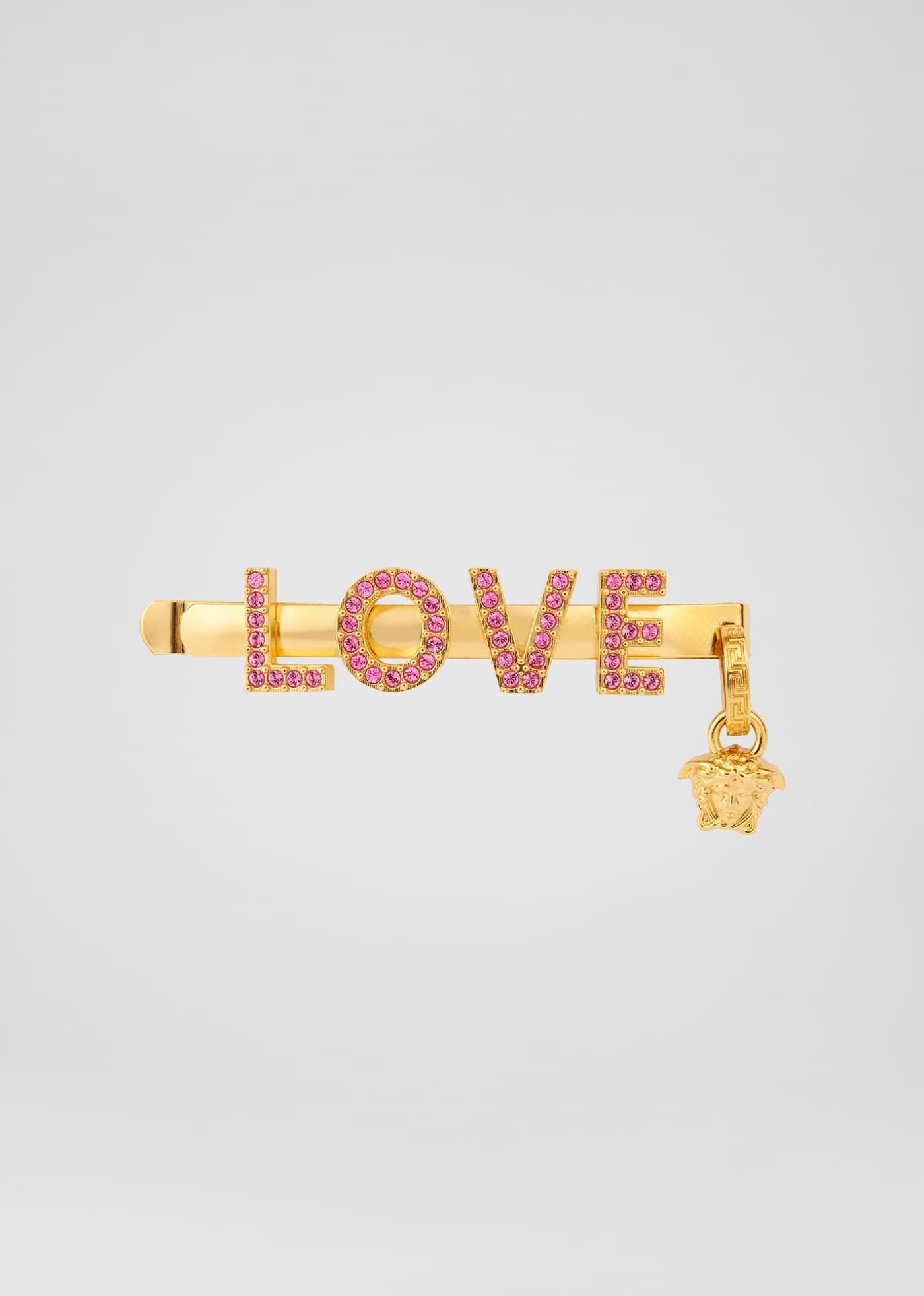 Versace Love 粉紅水鑽造型髮夾 $12,000(Versace提供)