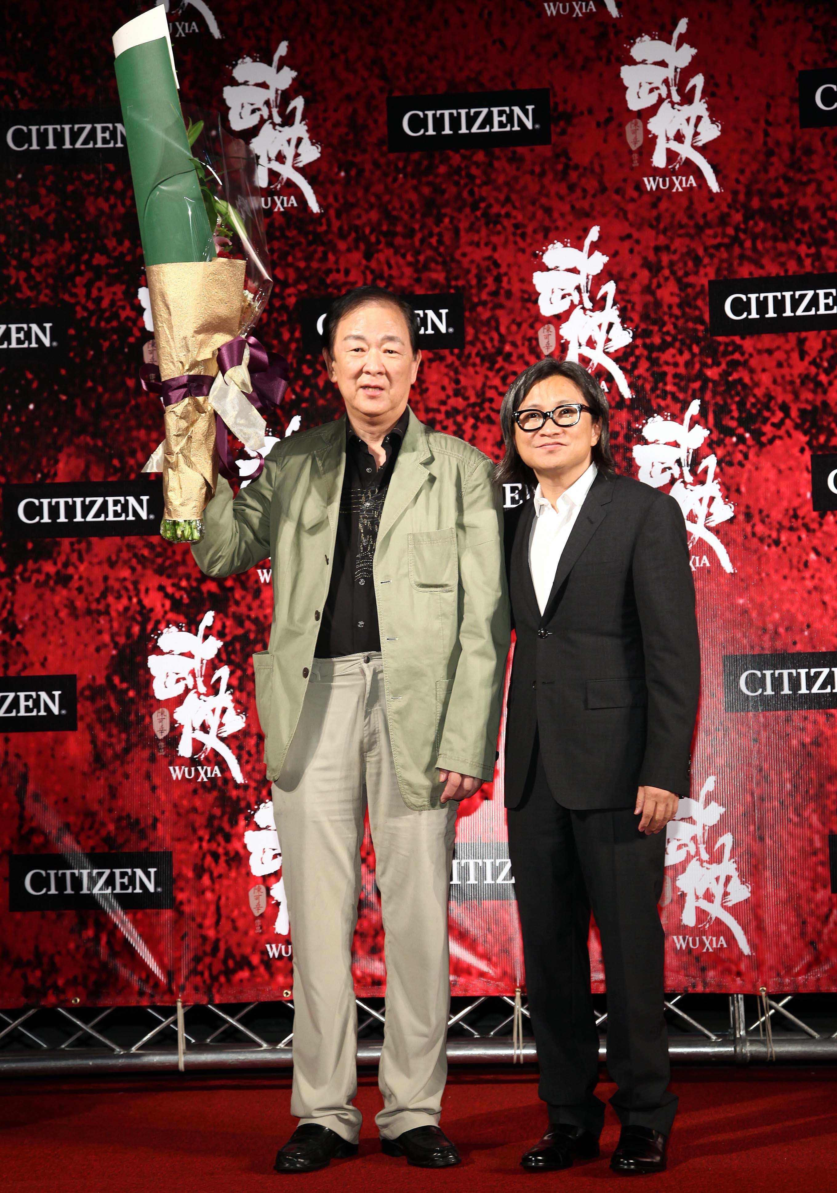 在導演陳可辛(右)力邀之下,讓王羽復出影壇拍片。(甲上娛樂提供)