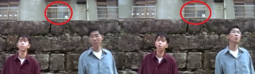 無印良品的〈掌心〉MV出現靈異現象,後方建築物的窗戶突然快速關上。(翻攝自YouTube)