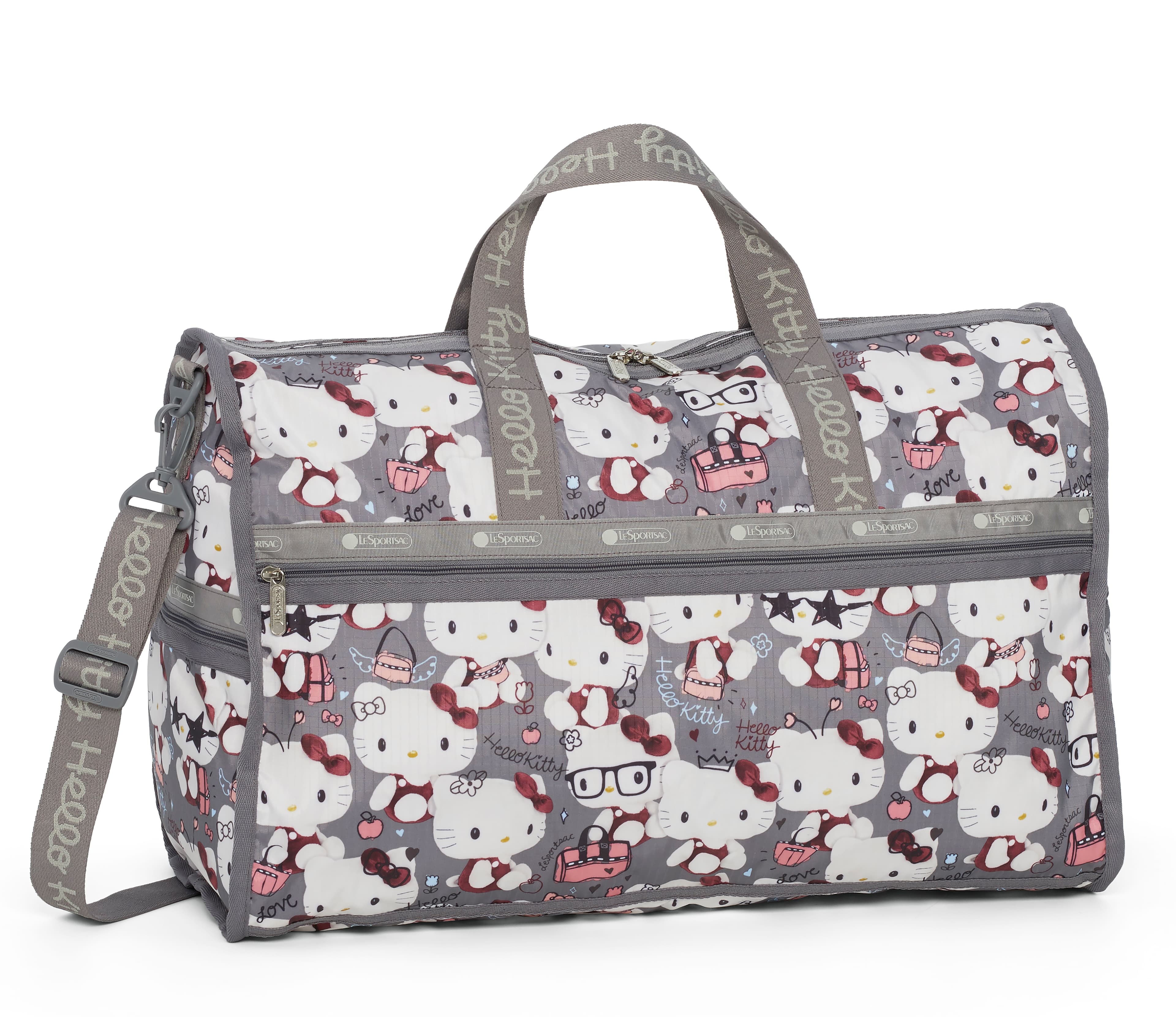 Hello Kitty x LeSportsac聯名系列百變造型大型假期旅行袋。NT$7,200。（藍鐘提供）