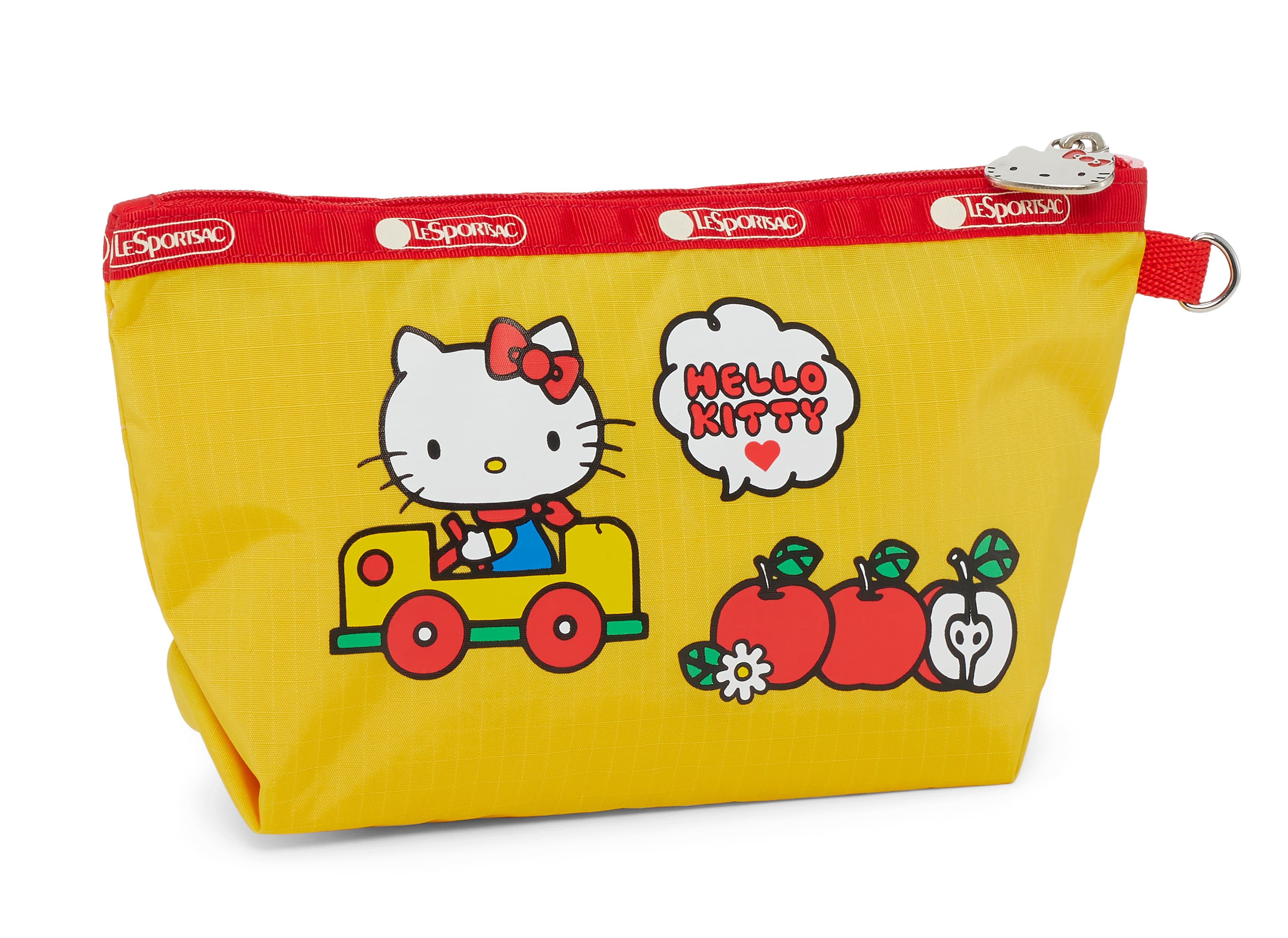 Hello Kitty x LeSportsac聯名系列「WELCOME」中梯形化妝包。NT$1,450。（藍鐘提供）